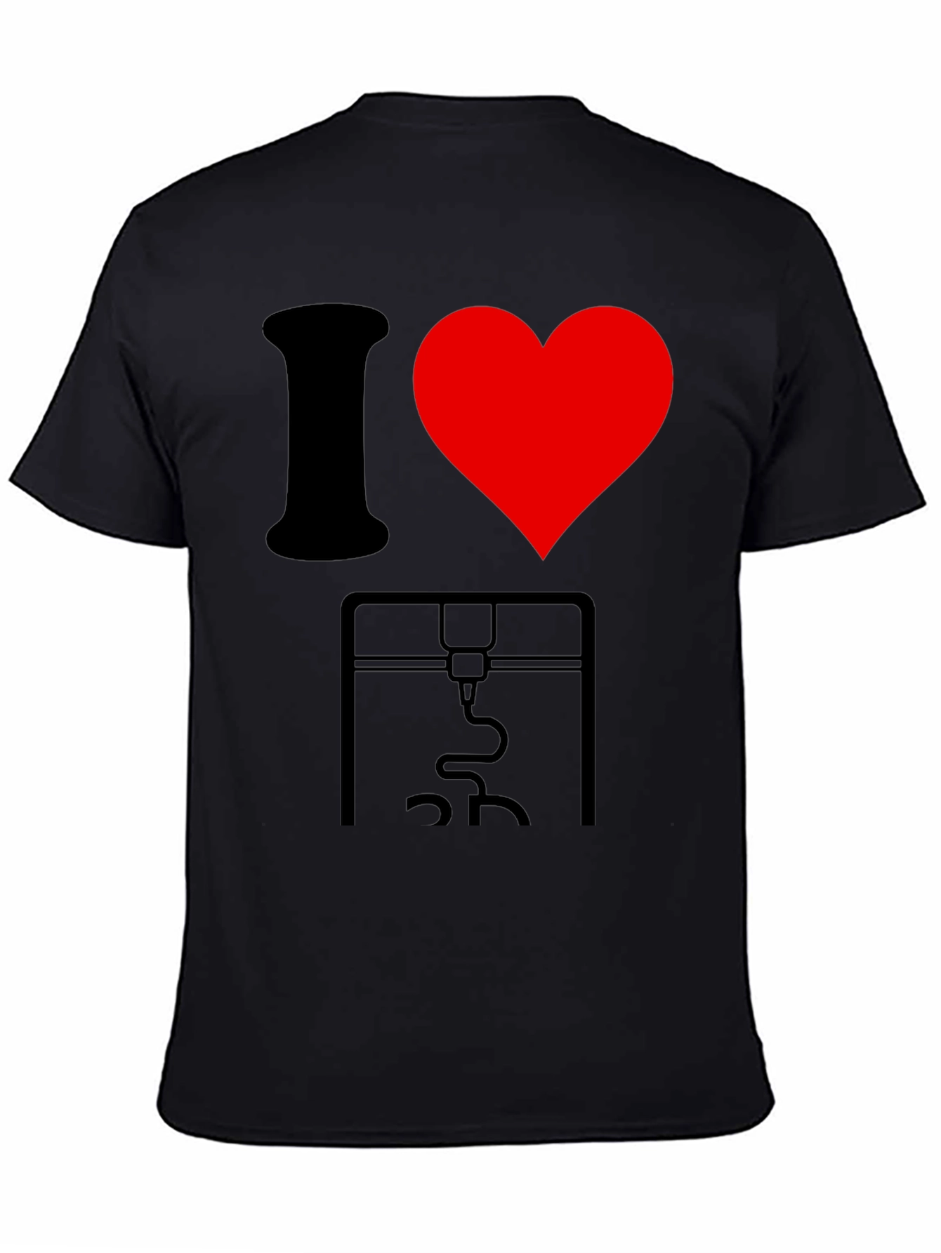 I Love 3D Printing Black T-Shirt