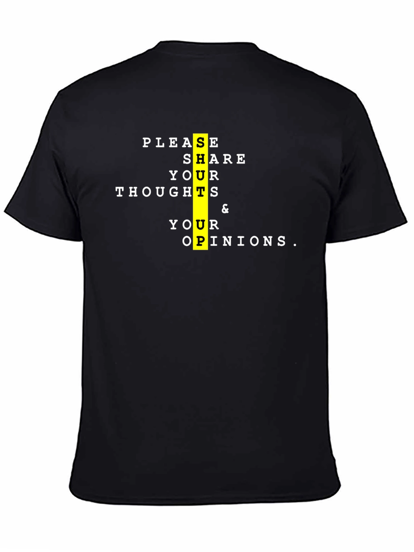 Share Your Thoughts Black Graphic Tee