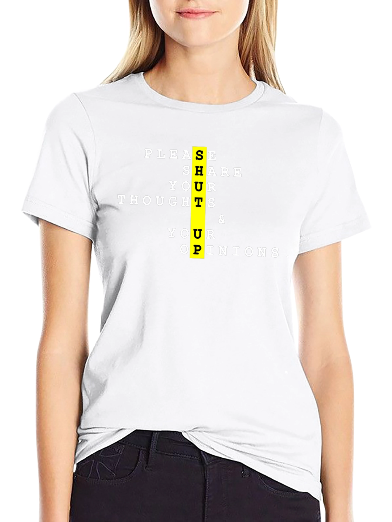 Share Your Thoughts Black Graphic Tee