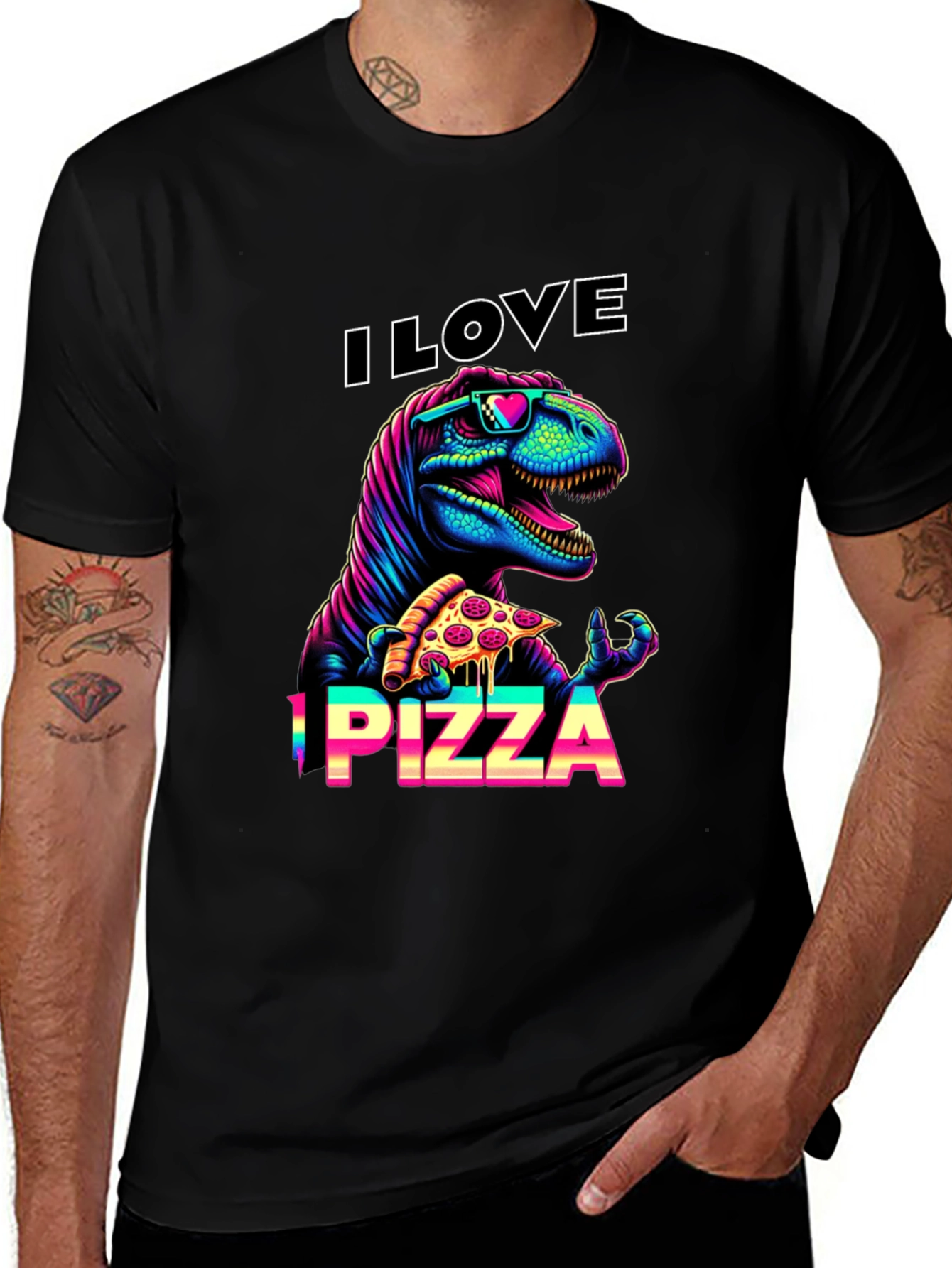 I Love Pizza T-Rex Graphic Tee