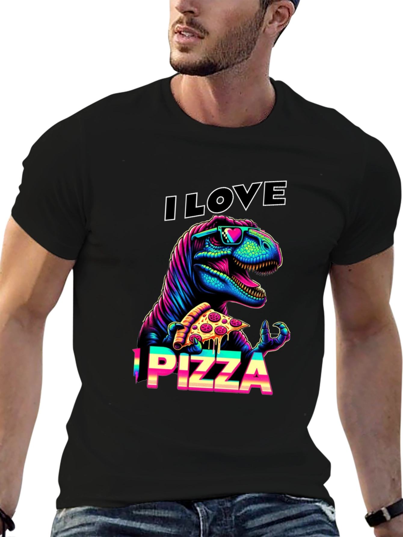 I Love Pizza T-Rex Graphic Tee