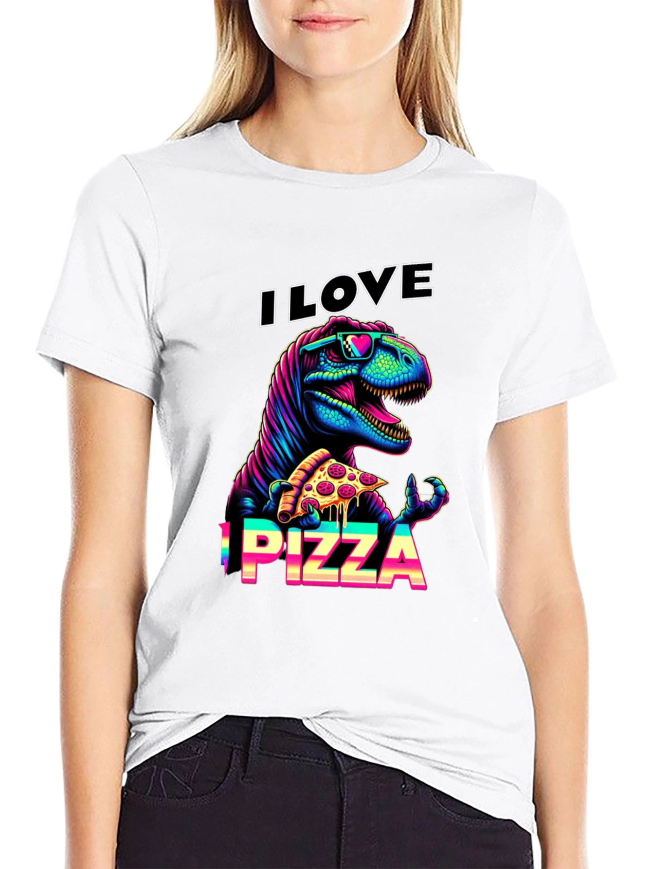 I Love Pizza T-Rex Graphic Tee