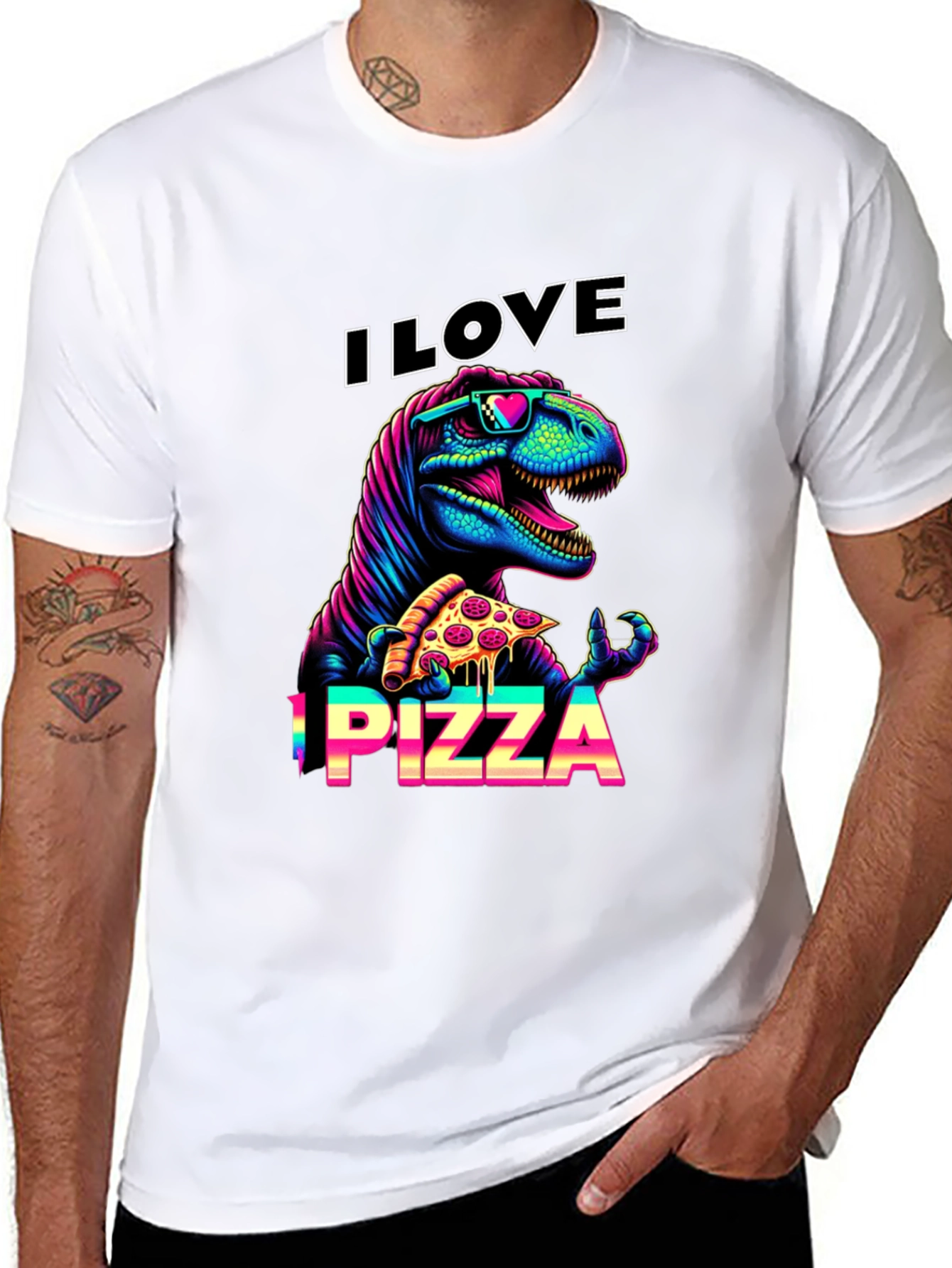 I Love Pizza T-Rex Graphic Tee