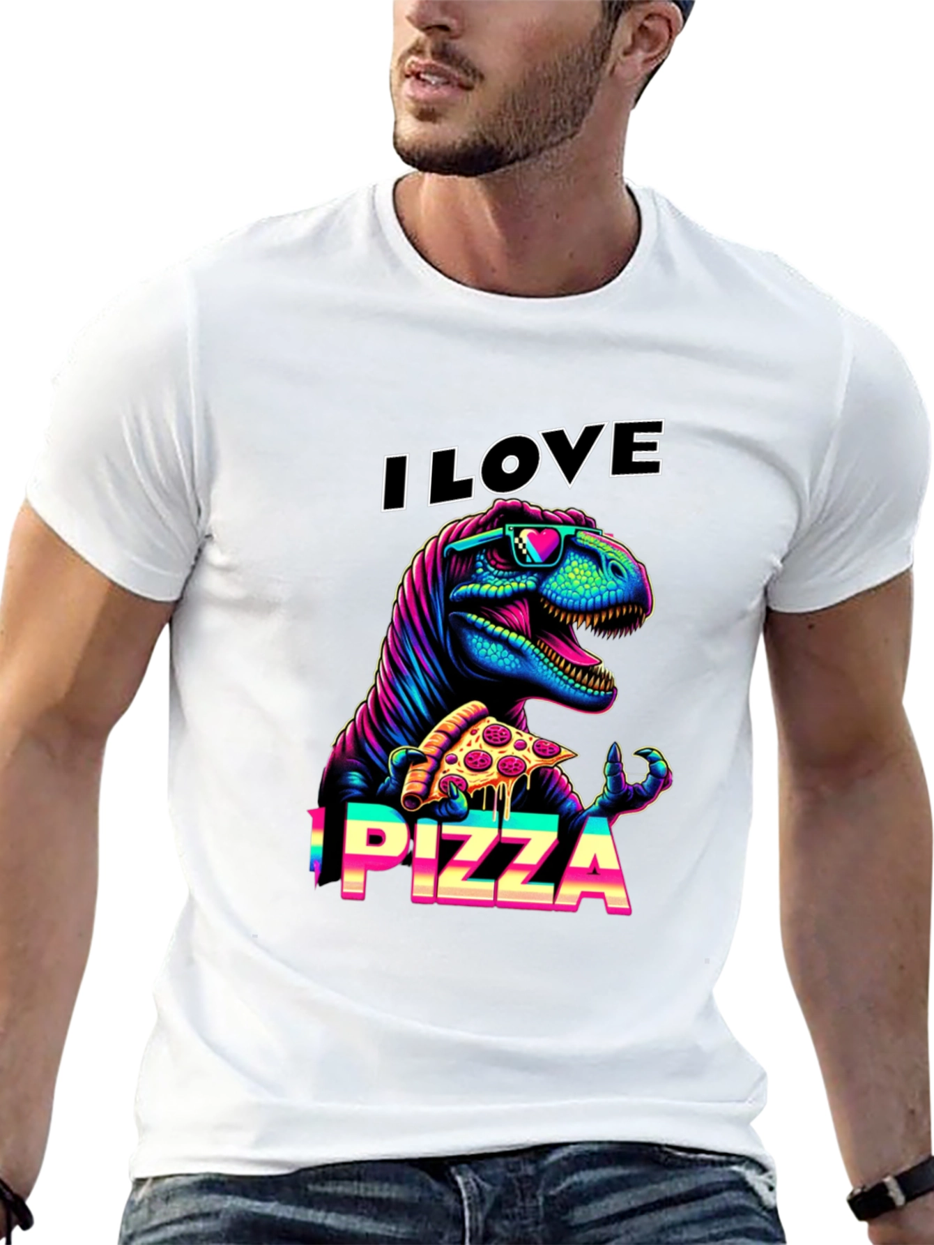 I Love Pizza T-Rex Graphic Tee