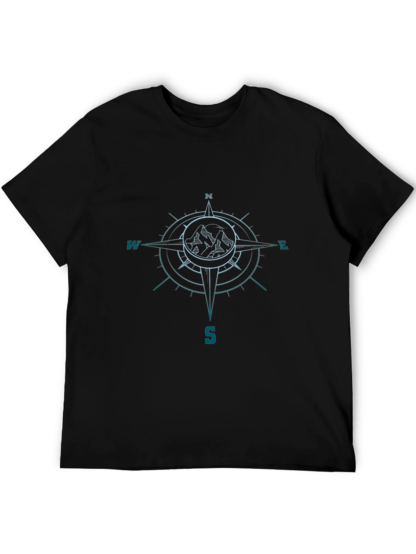 Compass Mountain Graphic Tee - Black Adventure Shirt