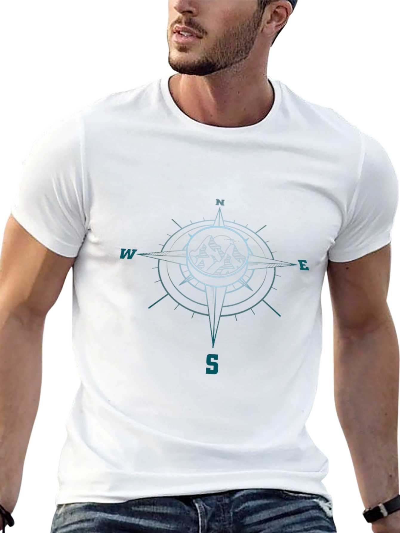 Compass Mountain Graphic Tee - Black Adventure Shirt