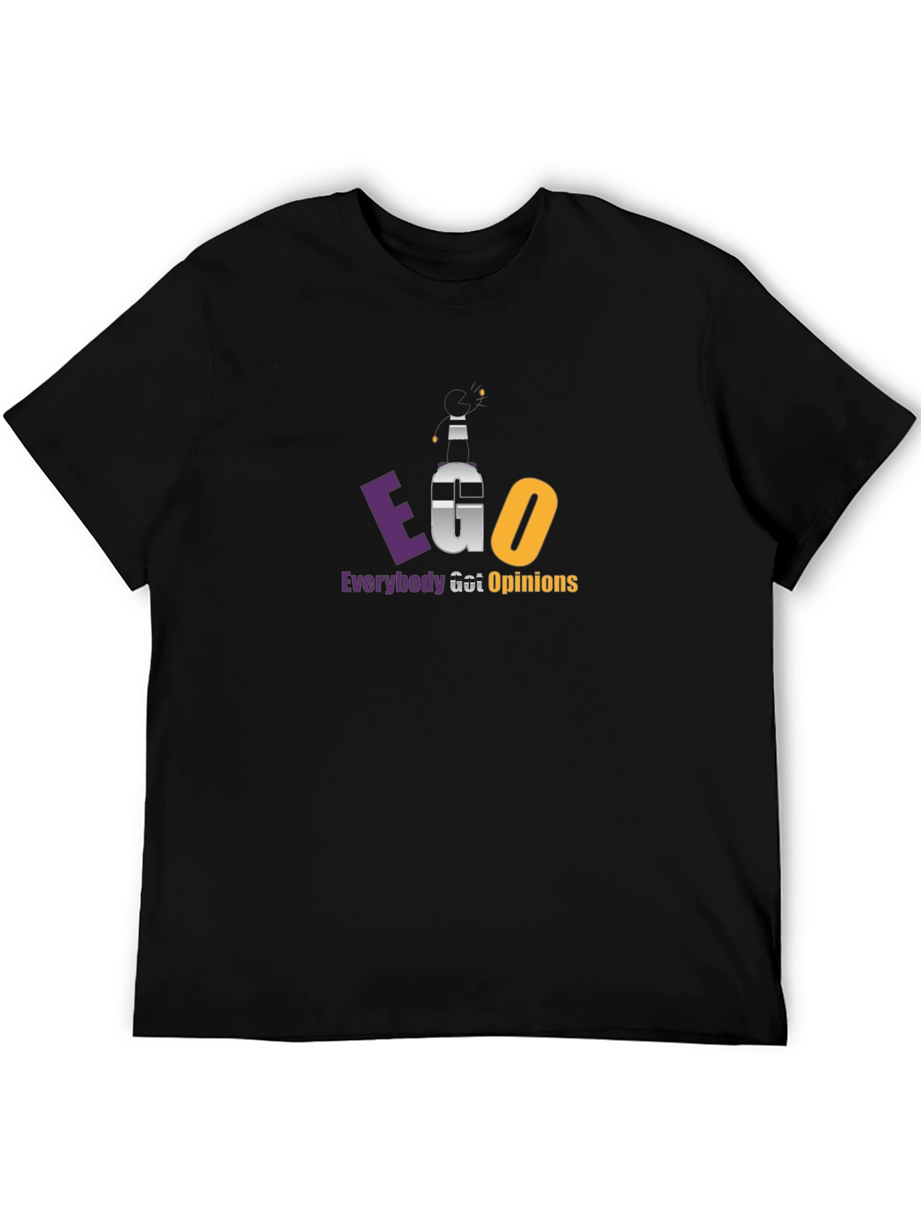 EGO Everybody Got Opinions Black T-Shirt