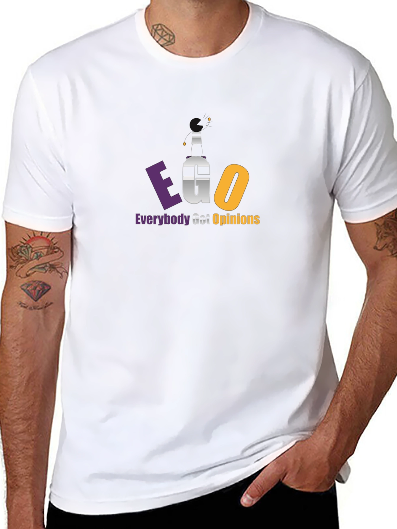 EGO Everybody Got Opinions Black T-Shirt