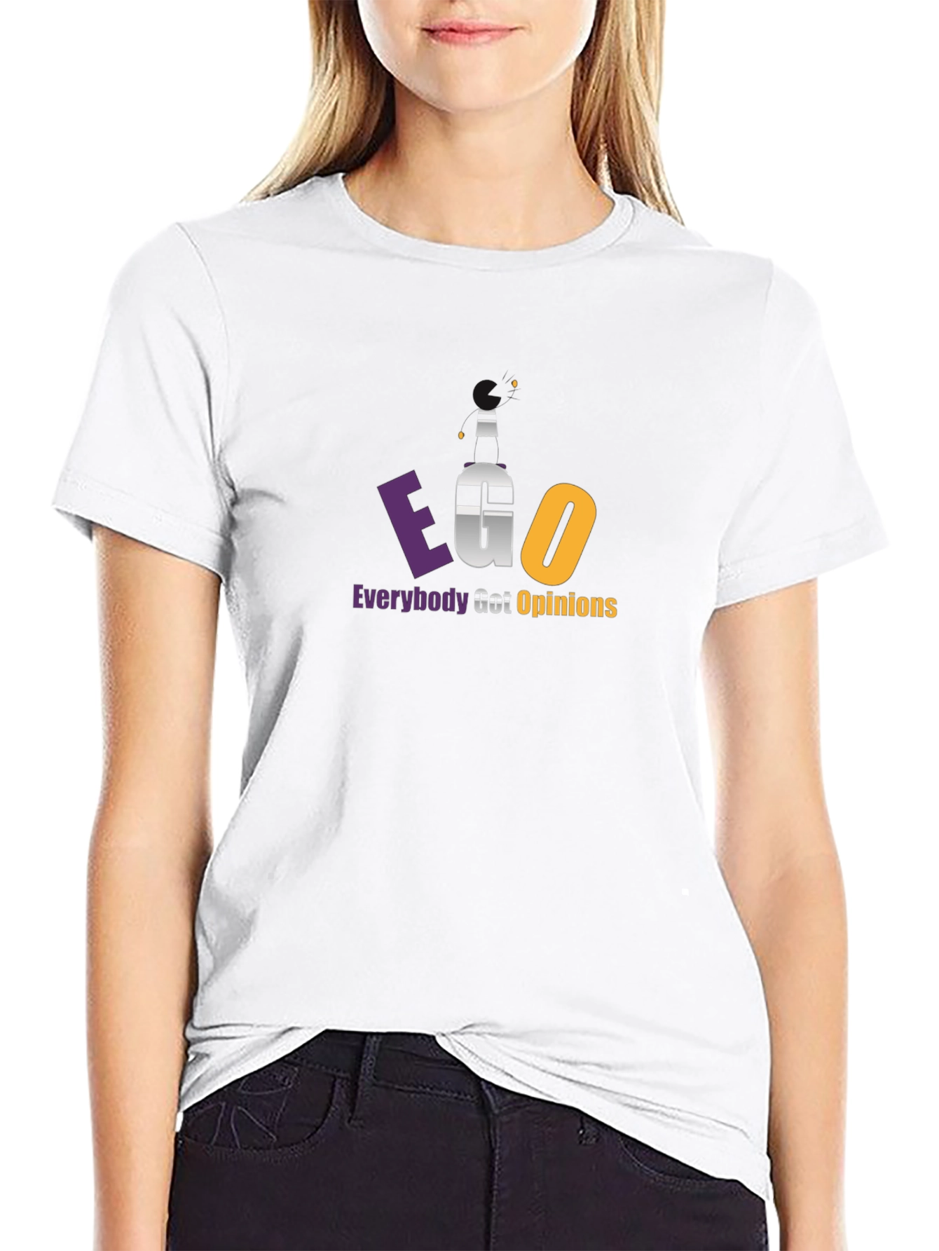 EGO Everybody Got Opinions Black T-Shirt