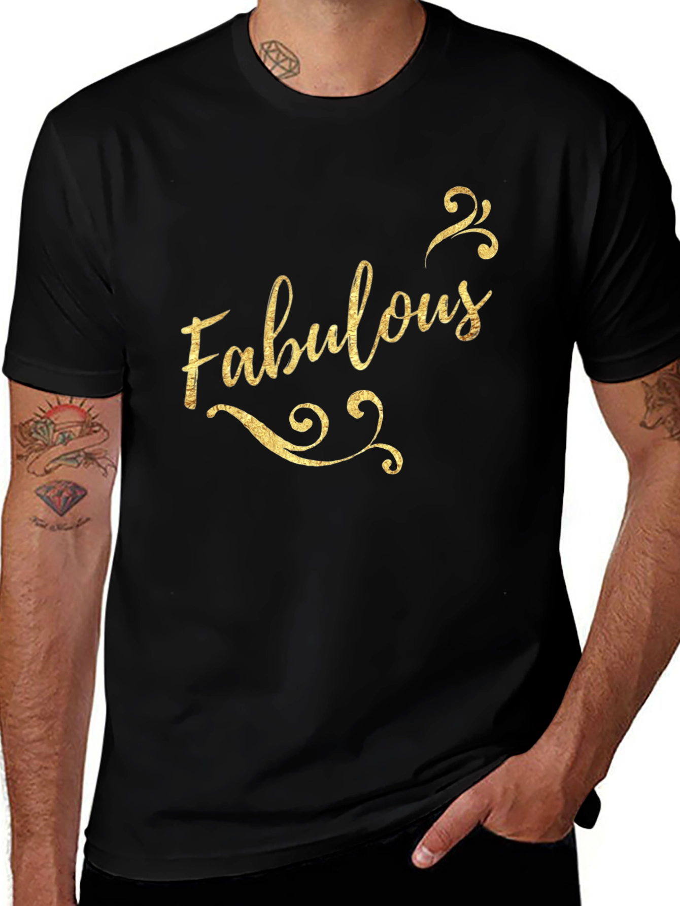 Fabulous Graphic Print Black Cotton Tee