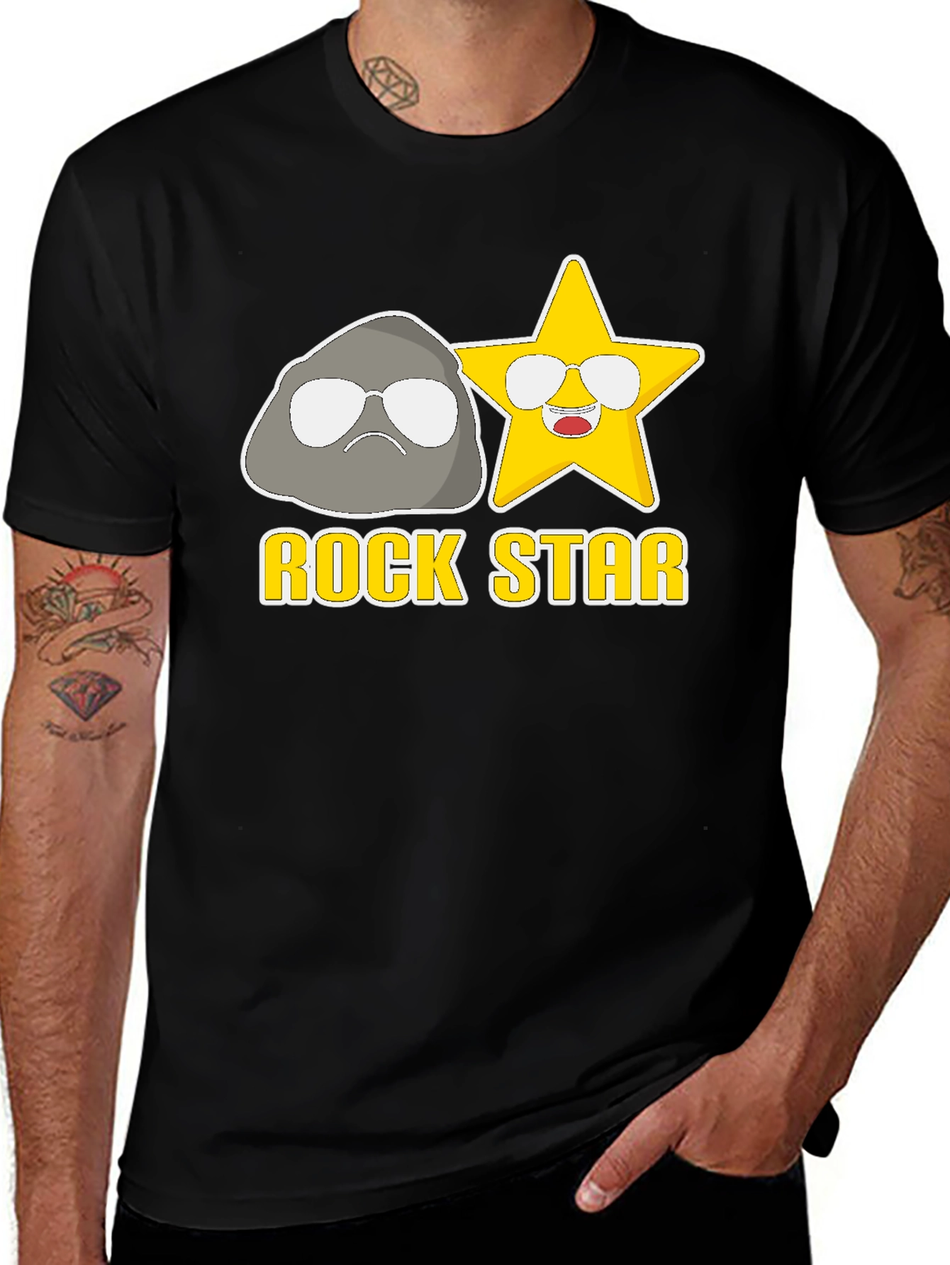 Rock Star Graphic T-Shirt - Unisex Black Tee
