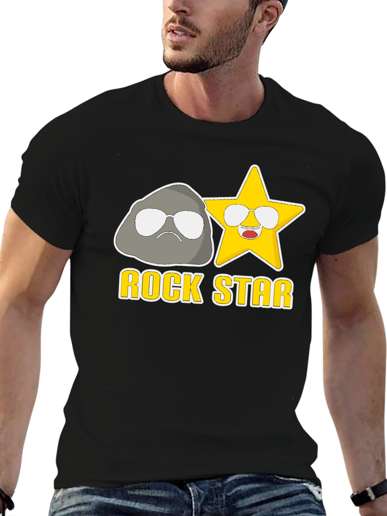 Rock Star Graphic T-Shirt - Unisex Black Tee