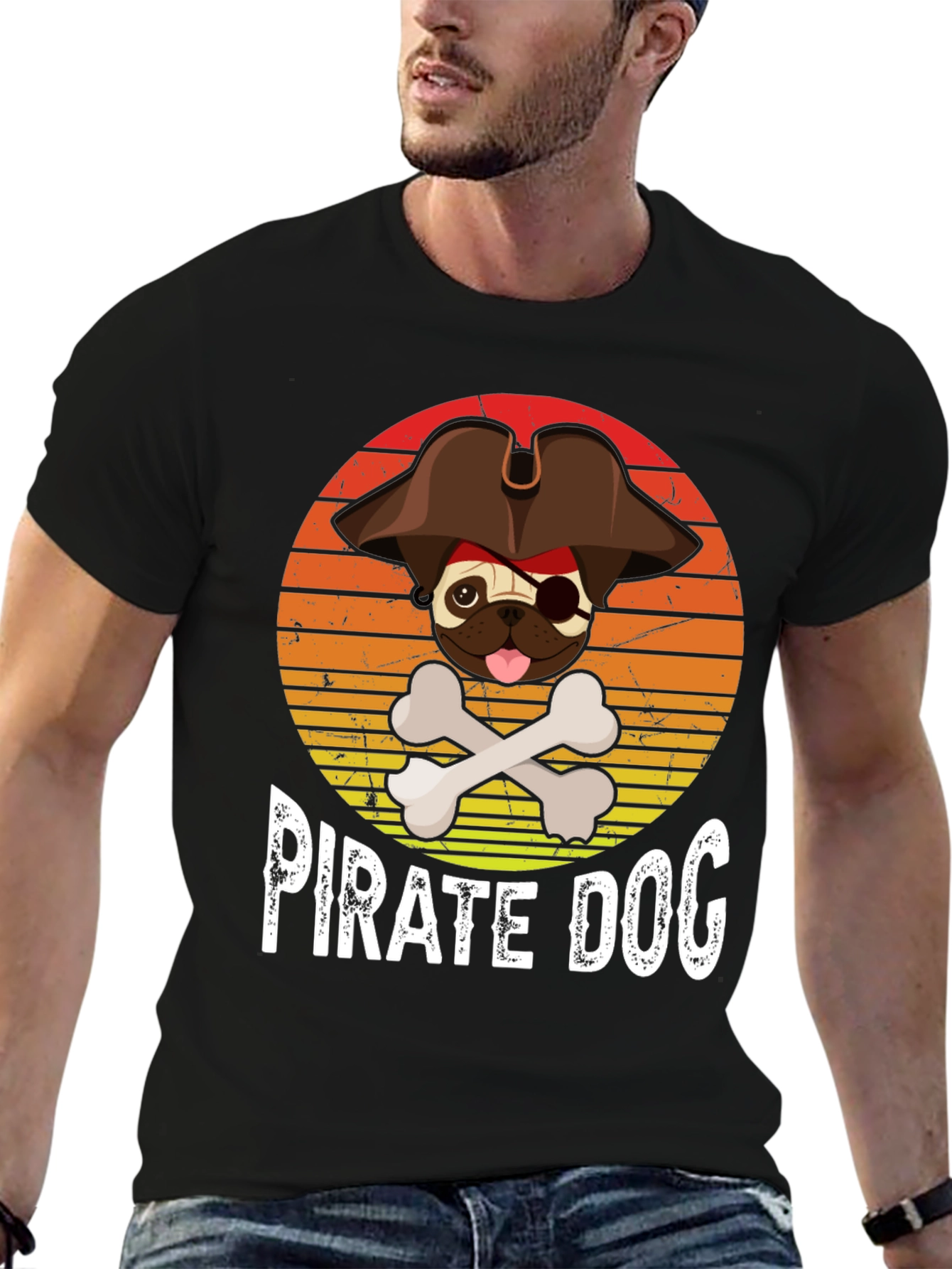 Pirate Dog T-Shirt - Funny Pug Design