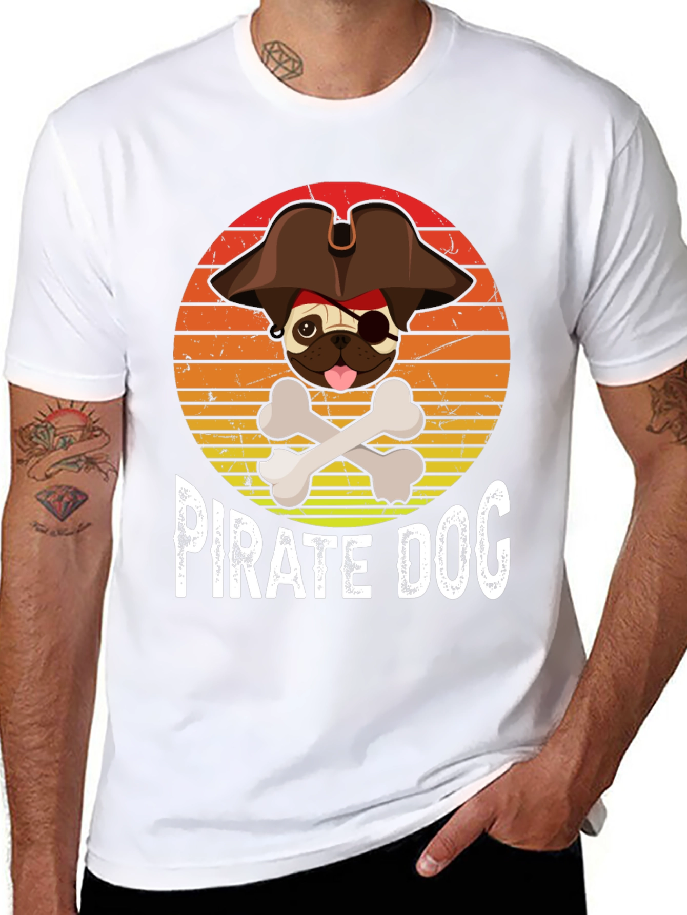 Pirate Dog T-Shirt - Funny Pug Design