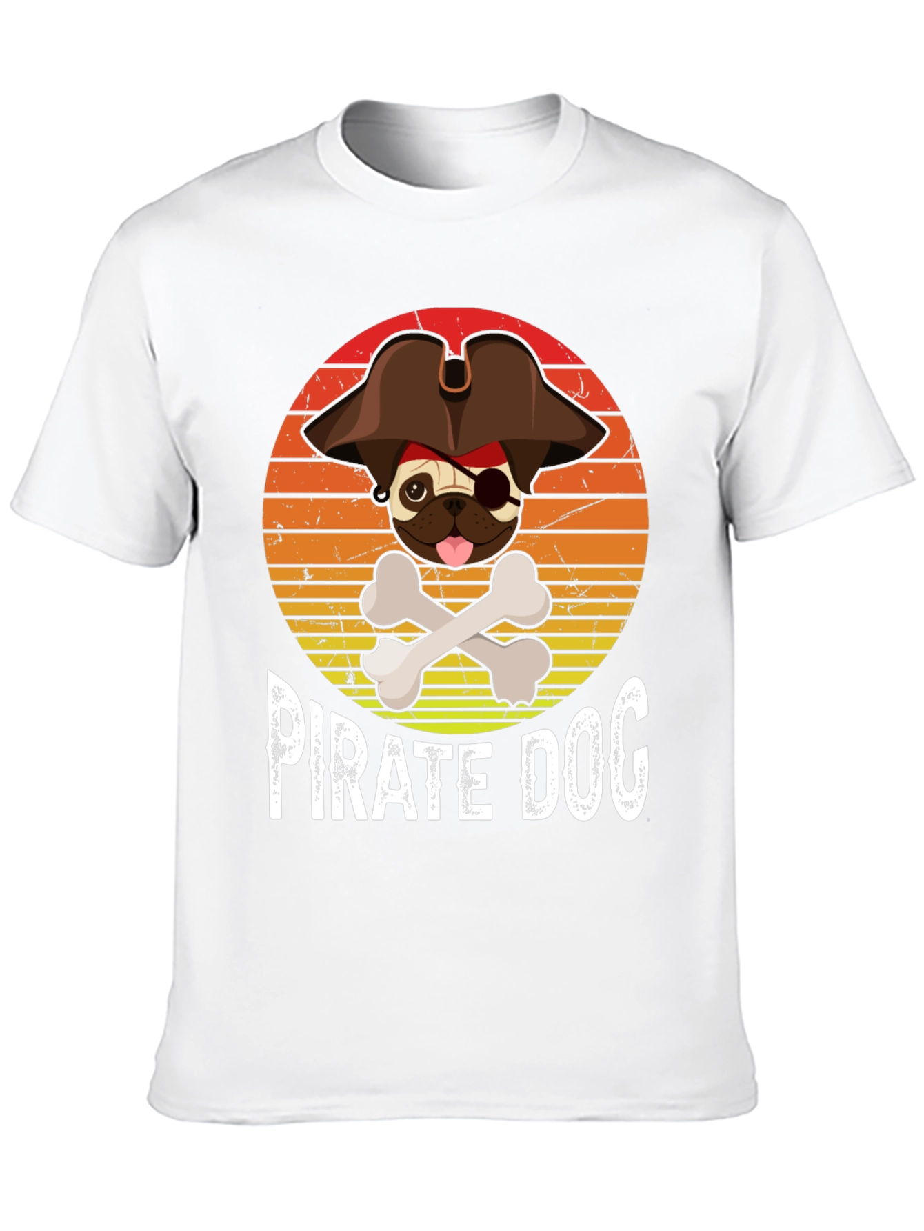 Pirate Dog T-Shirt - Funny Pug Design