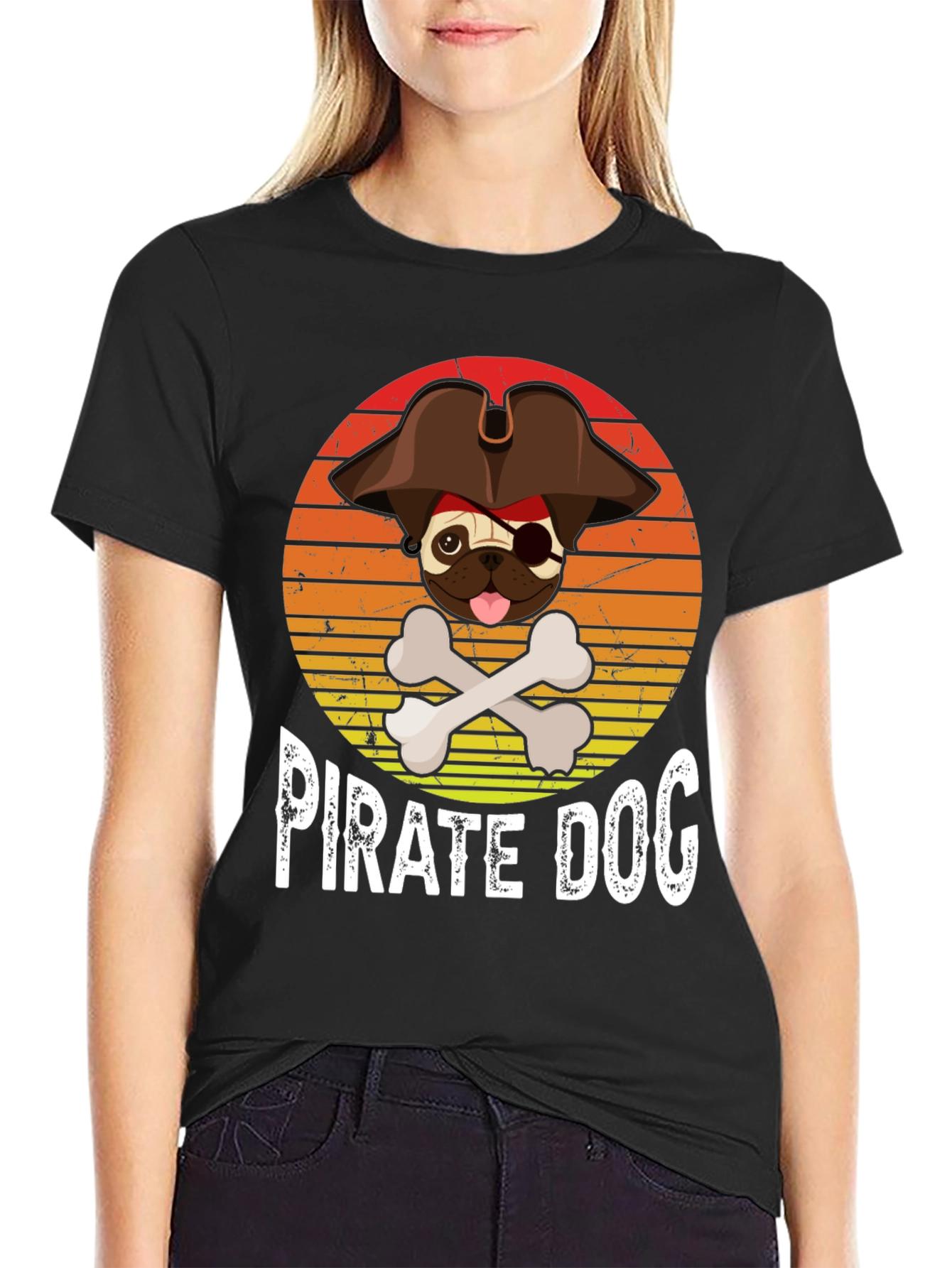 Pirate Dog T-Shirt - Funny Pug Design