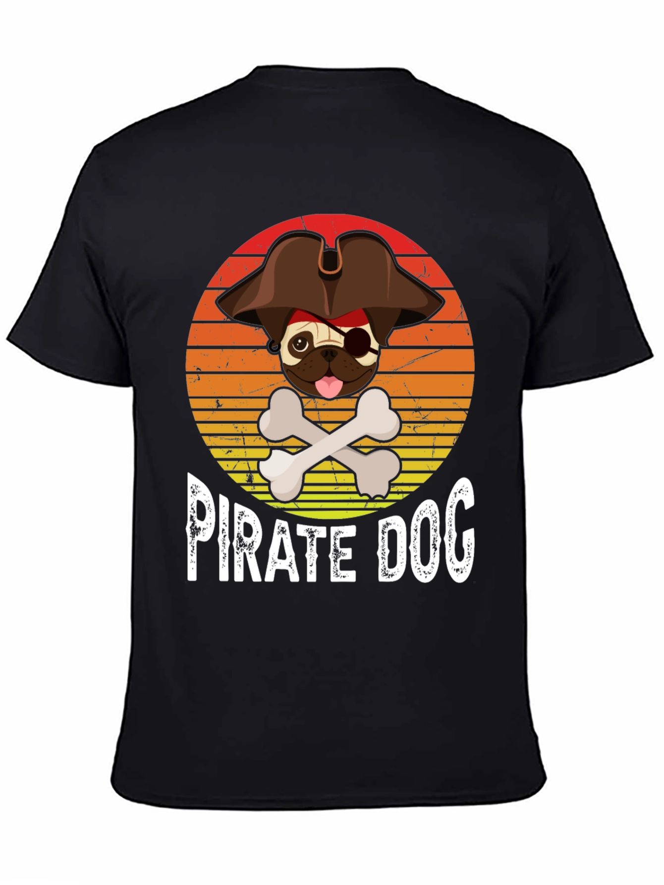 Pirate Dog T-Shirt - Funny Pug Design