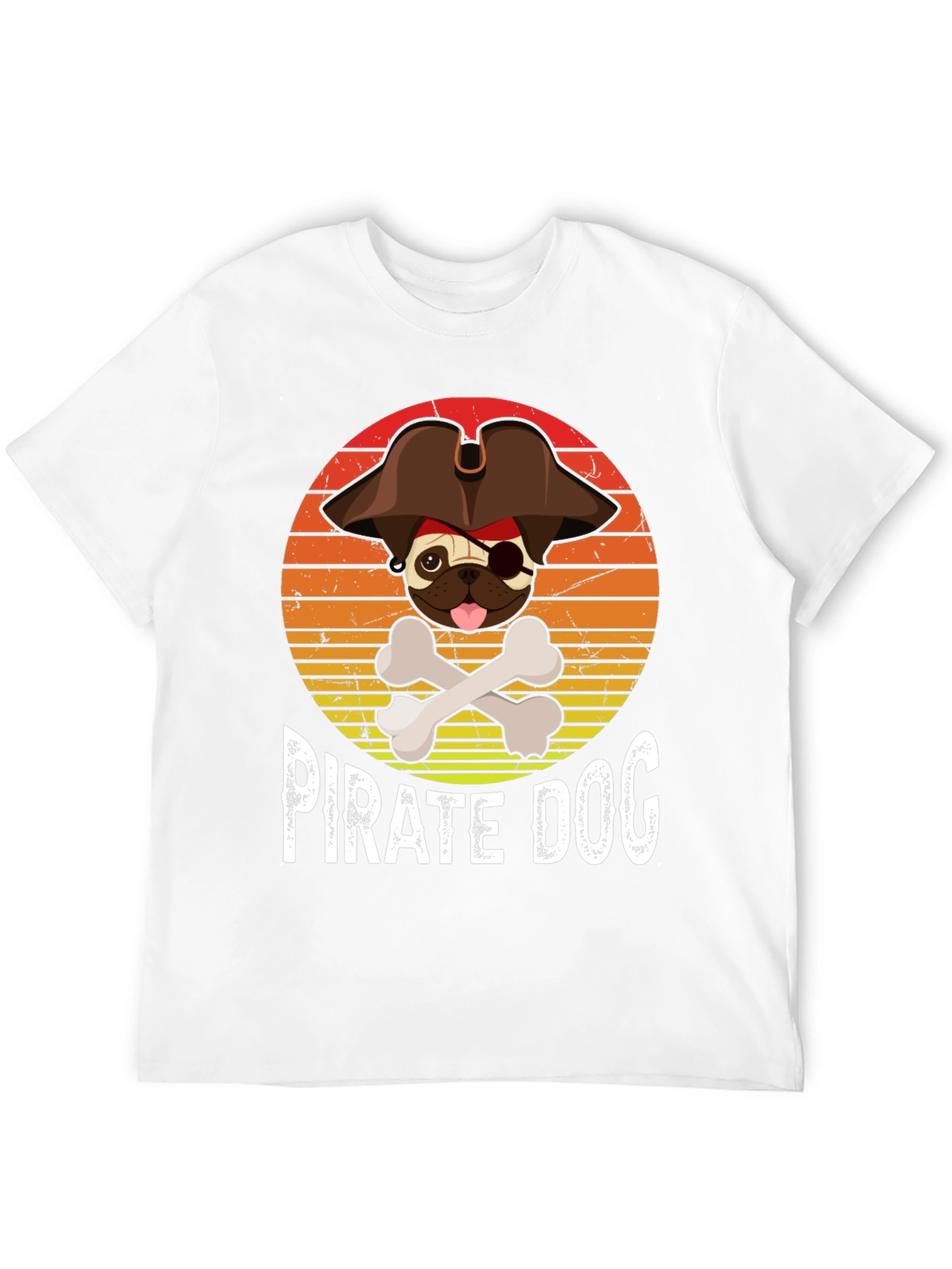 Pirate Dog T-Shirt - Funny Pug Design