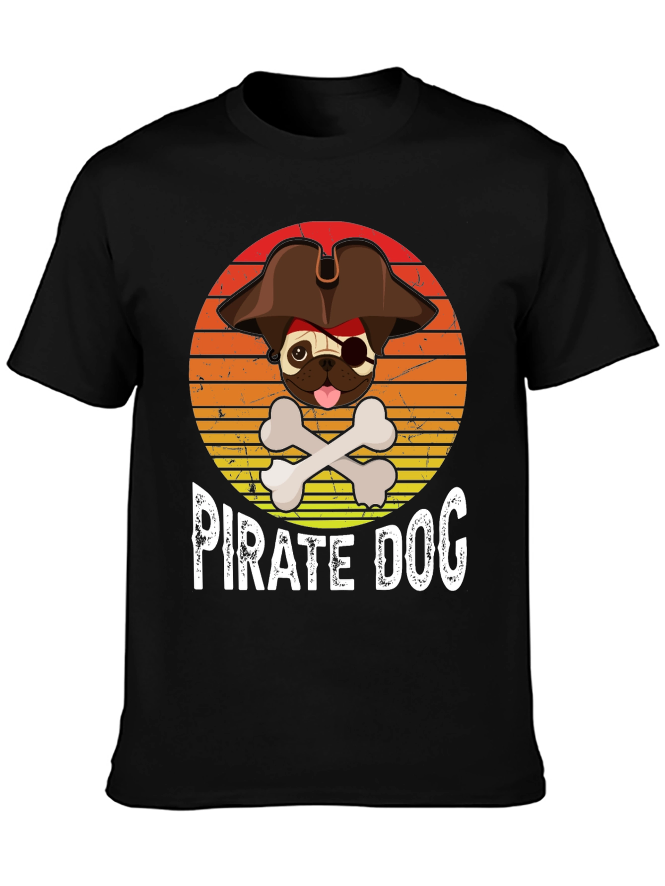 Pirate Dog T-Shirt - Funny Pug Design