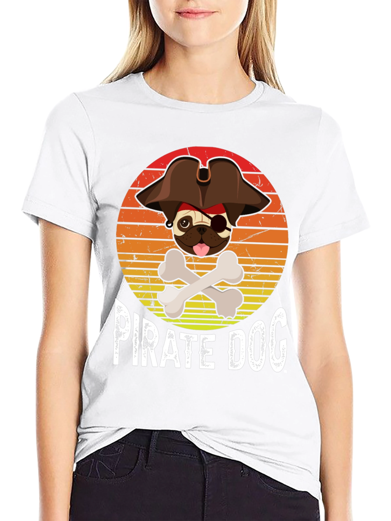 Pirate Dog T-Shirt - Funny Pug Design
