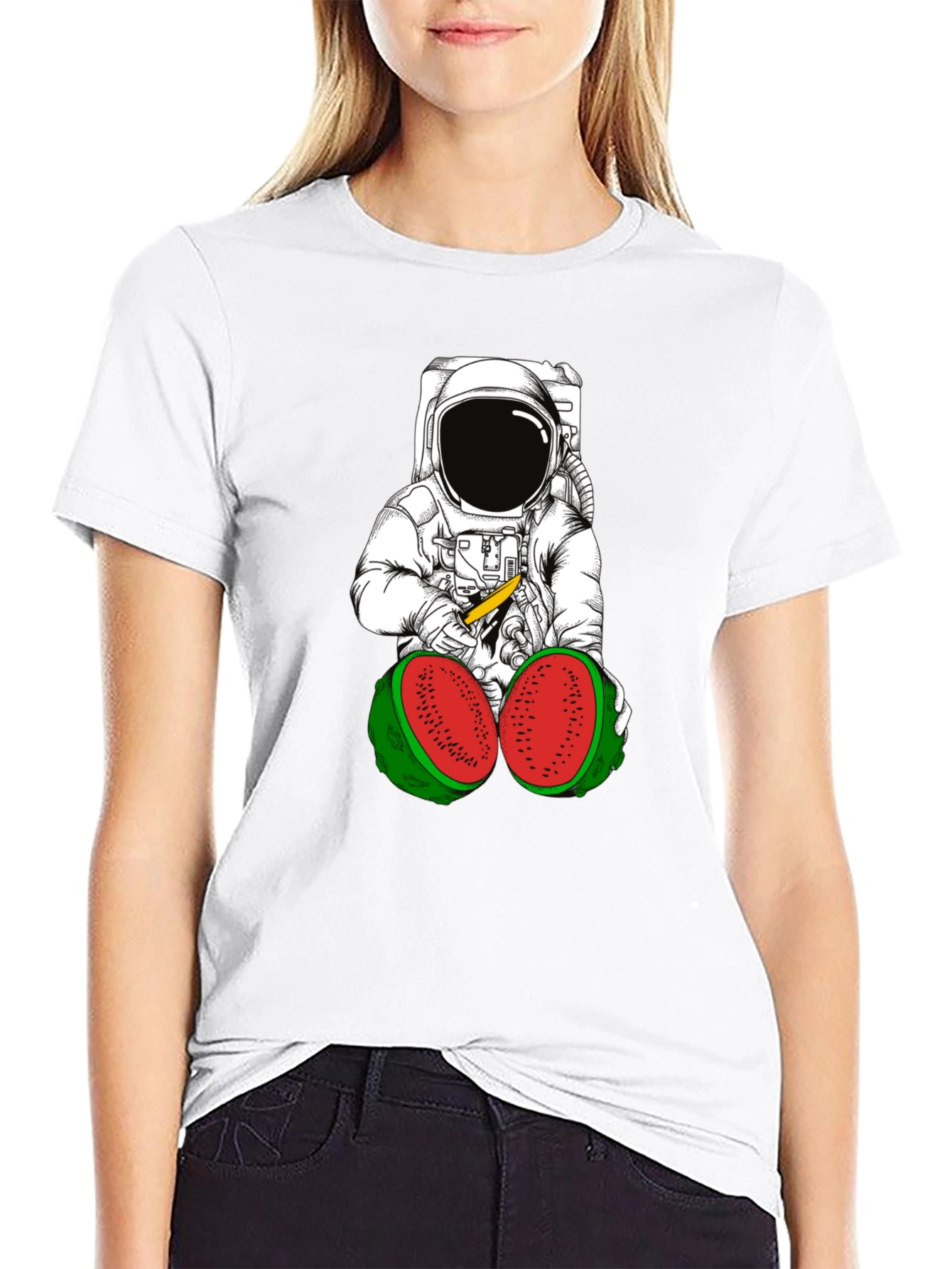 Astronaut Watermelon T-Shirt - Unique Graphic Tee