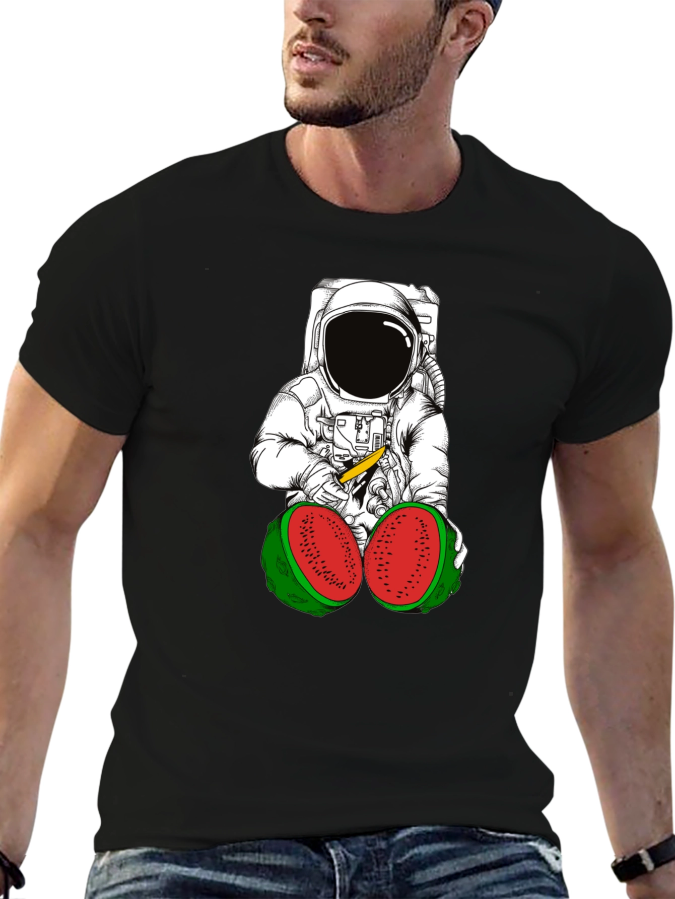 Astronaut Watermelon T-Shirt - Unique Graphic Tee