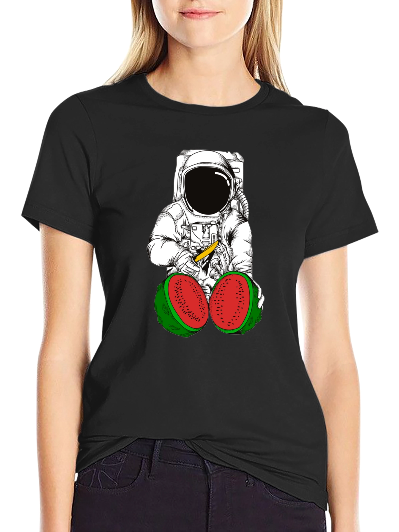 Astronaut Watermelon T-Shirt - Unique Graphic Tee