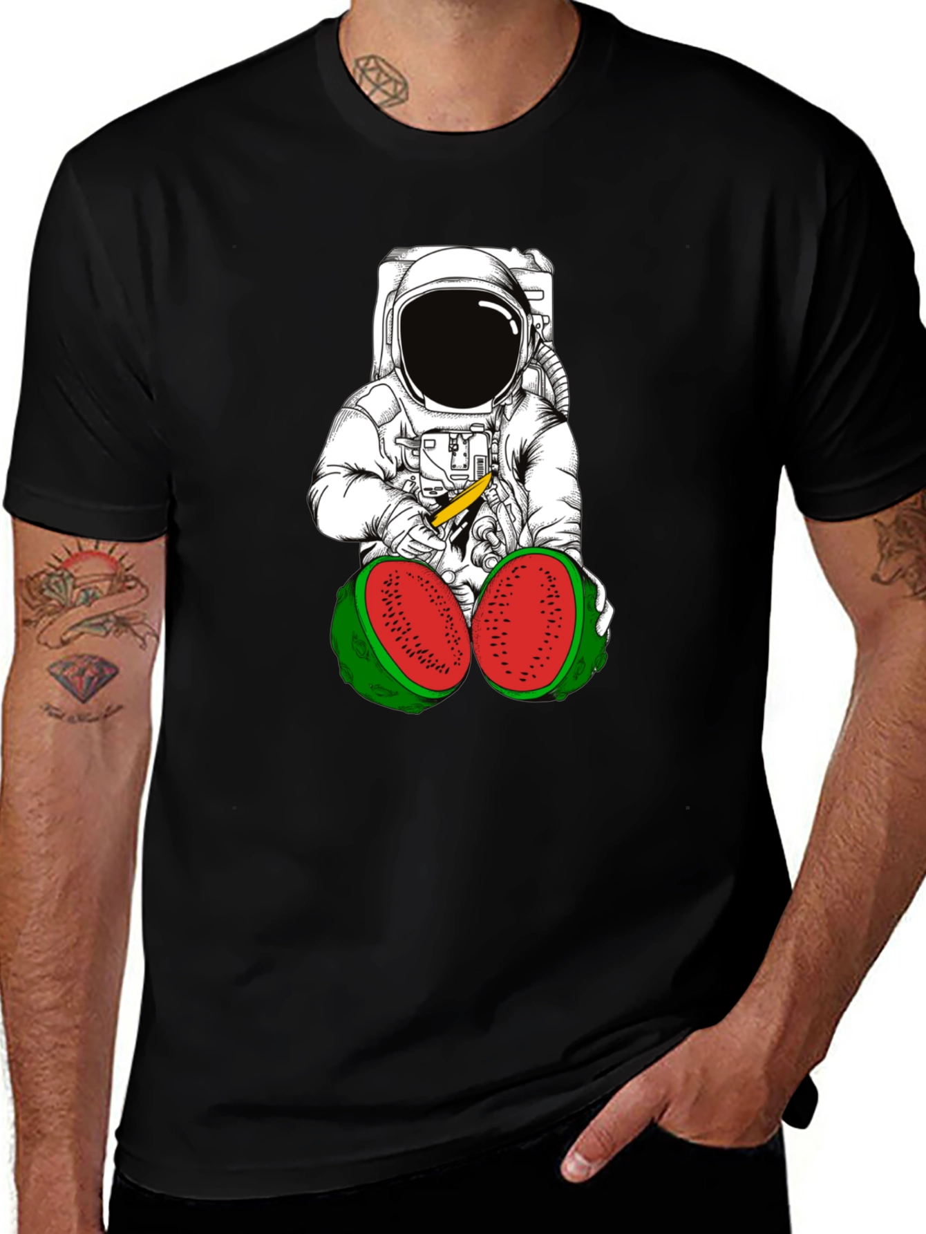 Astronaut Watermelon T-Shirt - Unique Graphic Tee