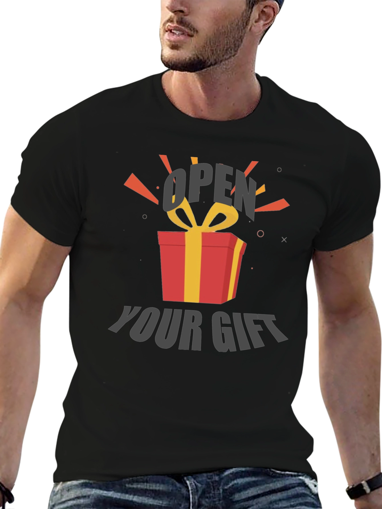 Open Your Gift Graphic Tee - Soft Cotton Blend