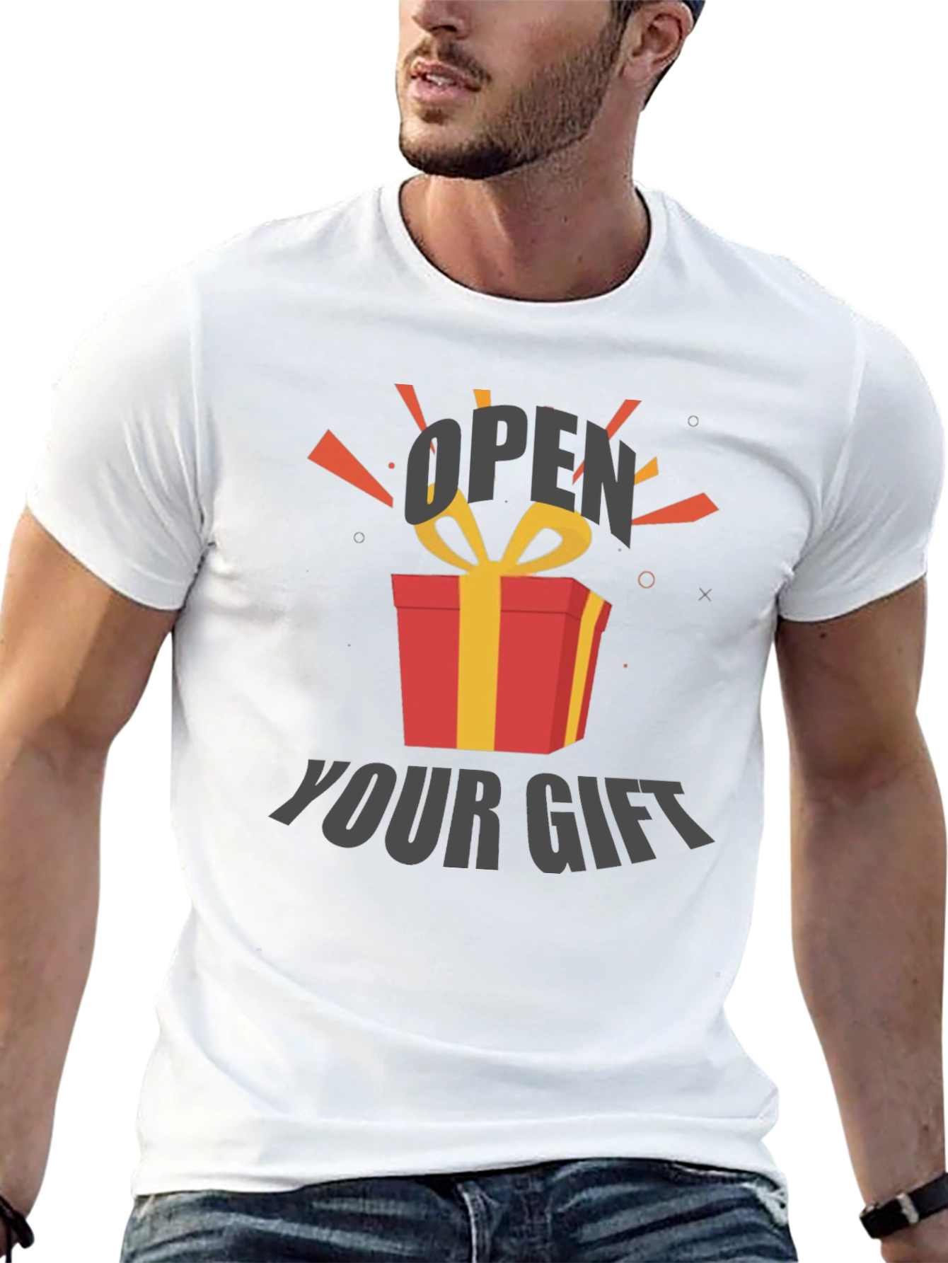 Open Your Gift Graphic Tee - Soft Cotton Blend