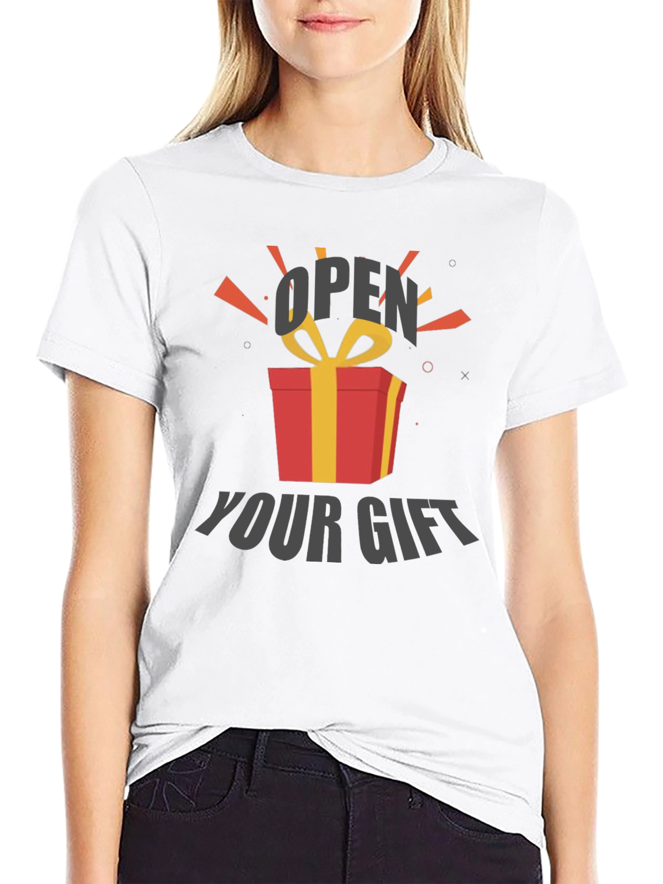 Open Your Gift Graphic Tee - Soft Cotton Blend