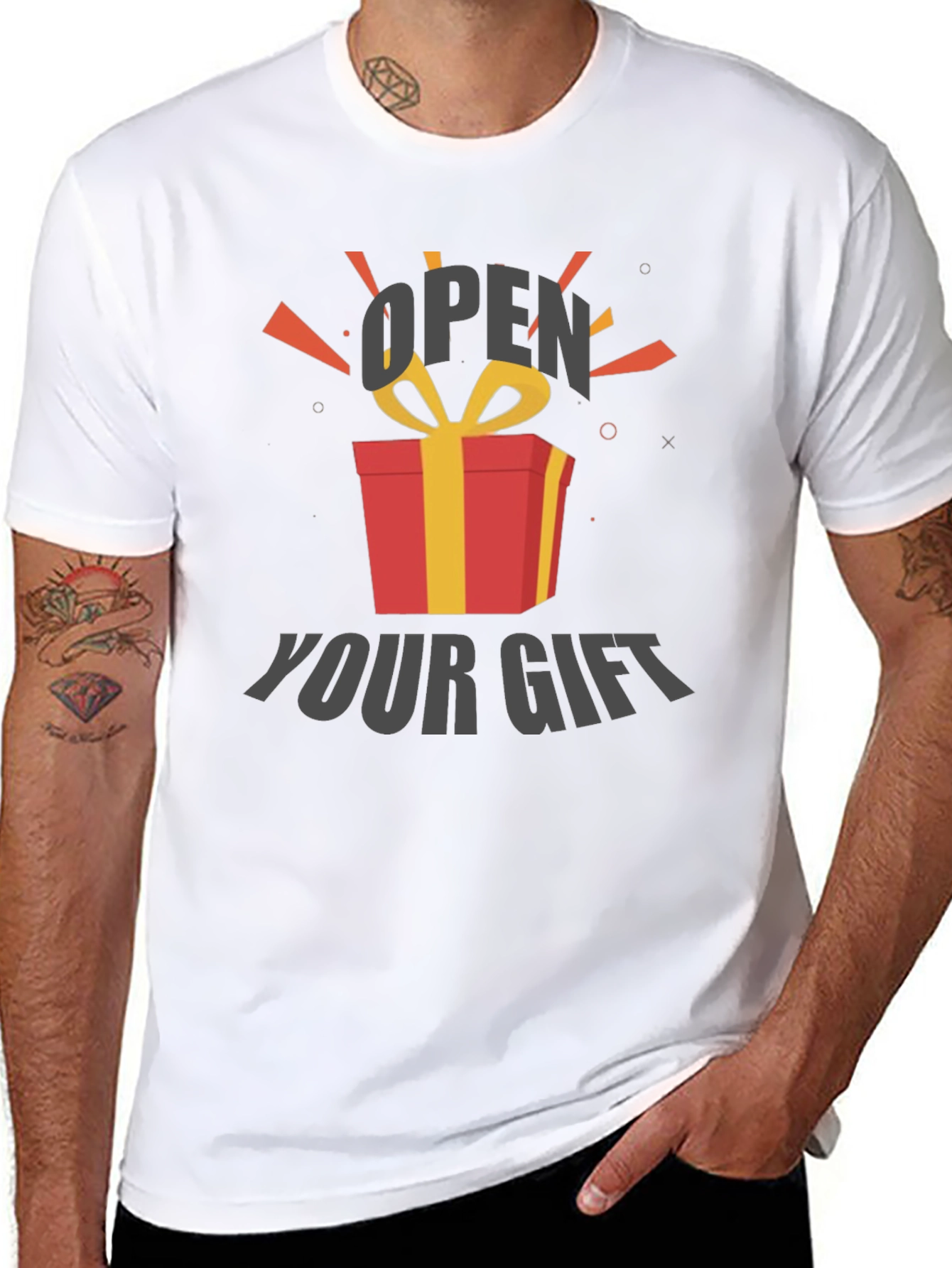 Open Your Gift Graphic Tee - Soft Cotton Blend