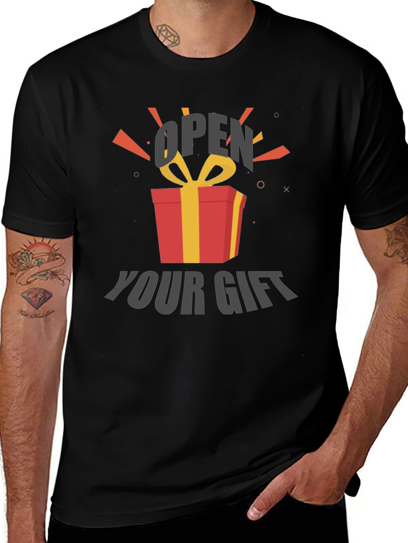 Open Your Gift Graphic Tee - Soft Cotton Blend