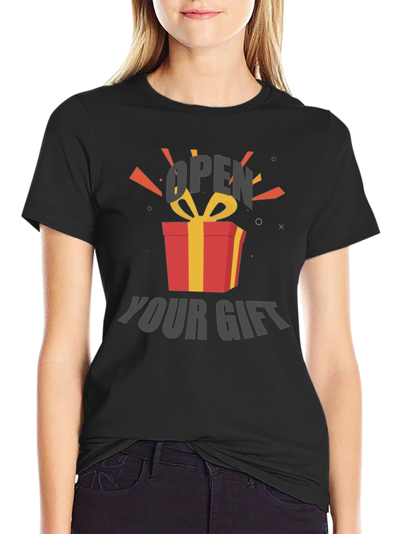 Open Your Gift Graphic Tee - Soft Cotton Blend