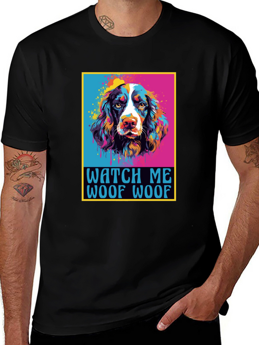 Watch Me Woof Colorful Dog T-Shirt