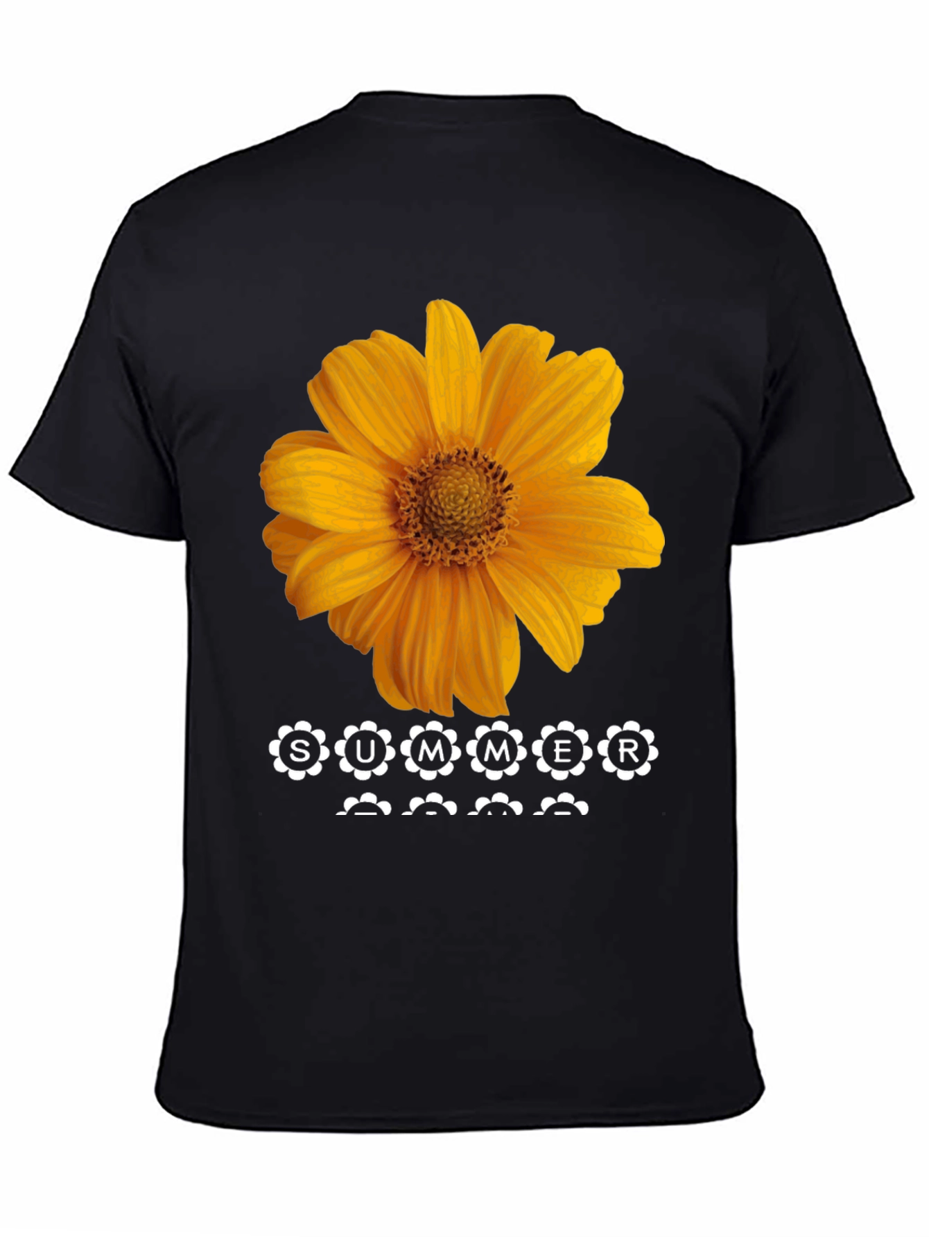 Summer Sunflower Graphic Tee - Black