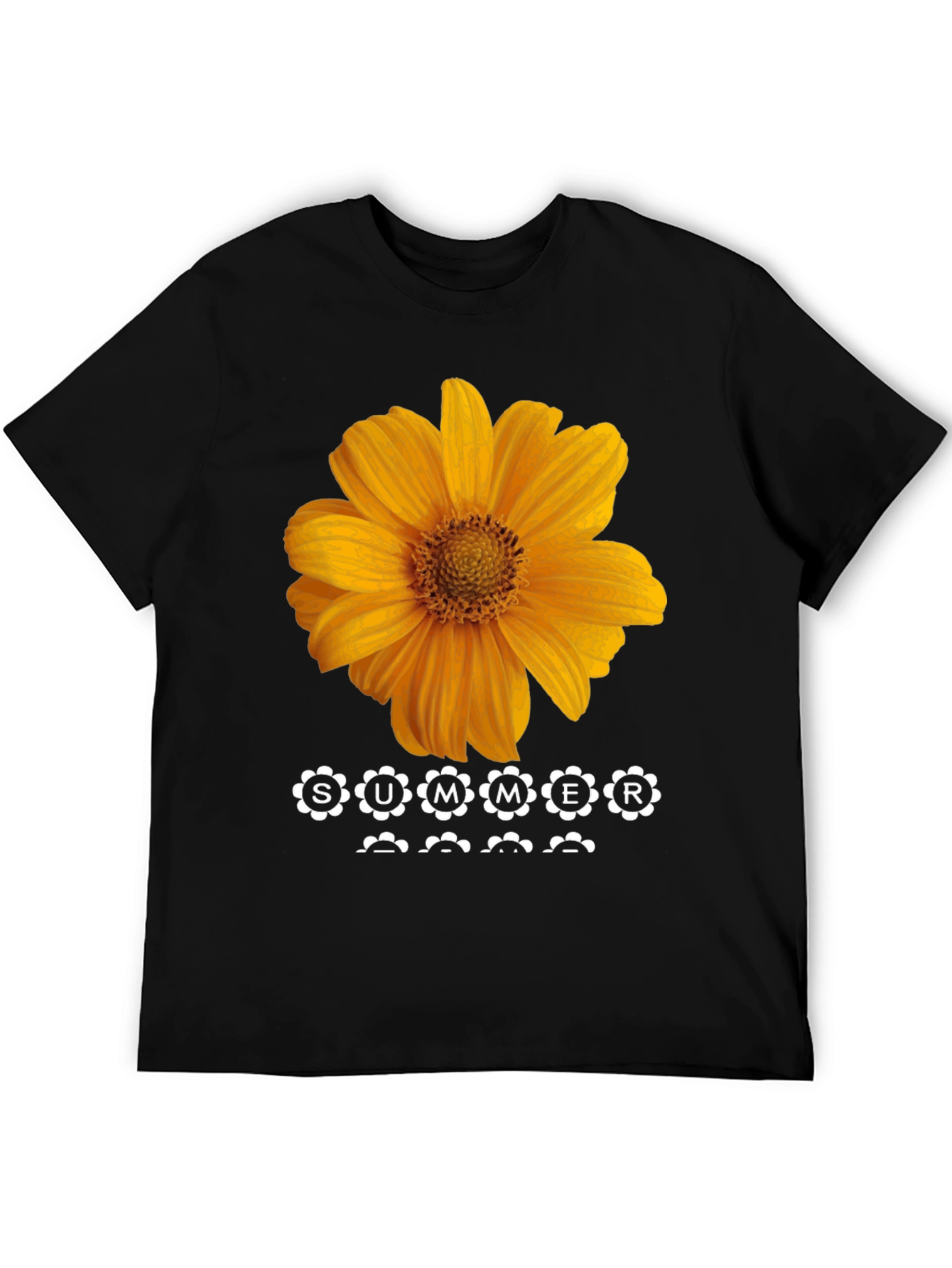 Summer Sunflower Graphic Tee - Black