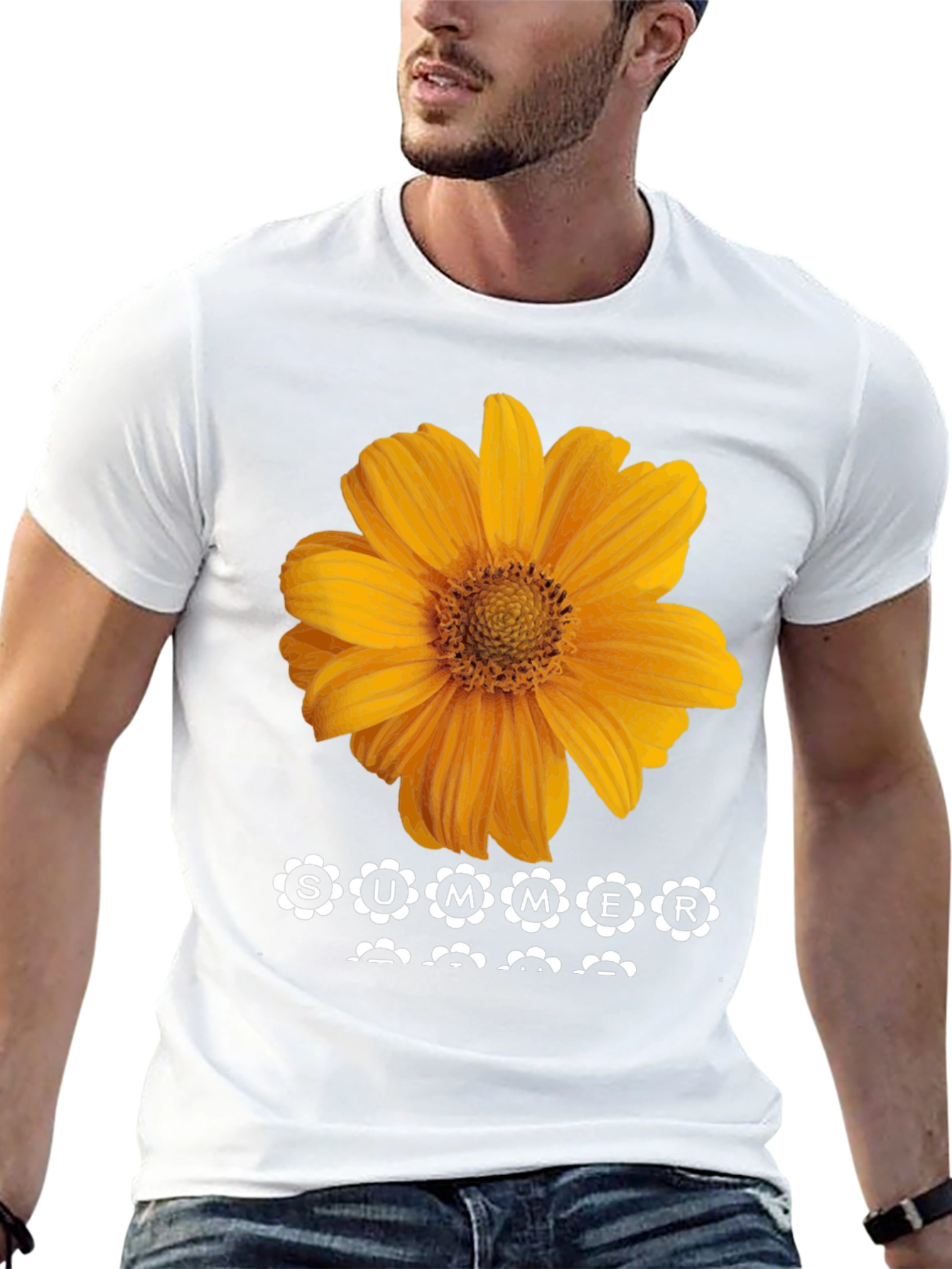 Summer Sunflower Graphic Tee - Black