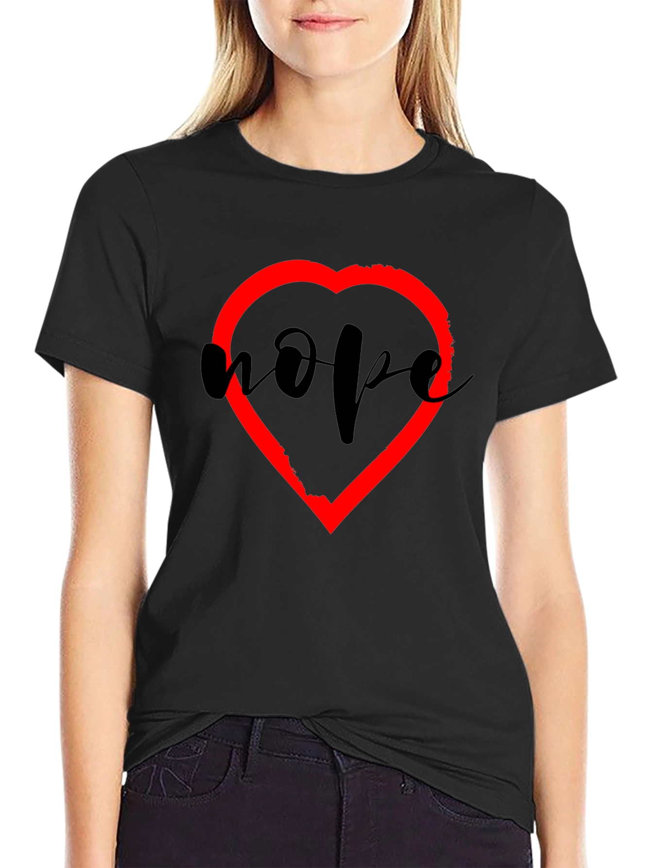 Hope Heart Graphic Tee - Unisex Black T-Shirt