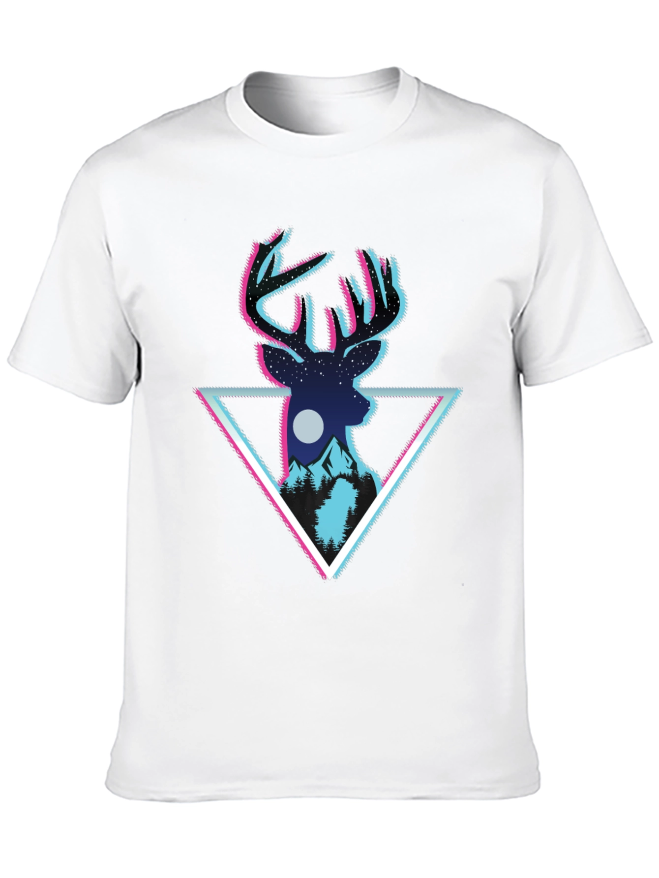 Deer Triangle Graphic T-Shirt - Mens Black Tee