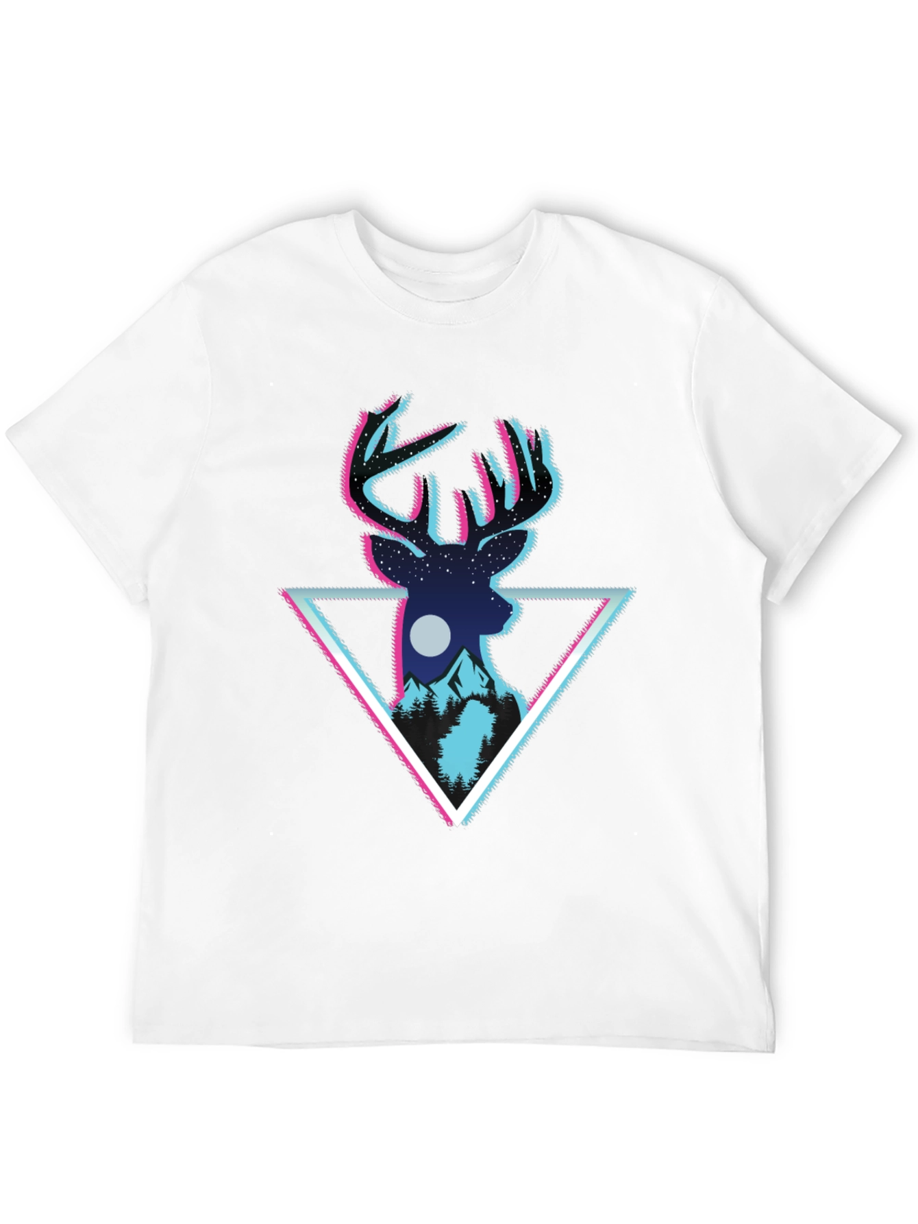 Deer Triangle Graphic T-Shirt - Mens Black Tee