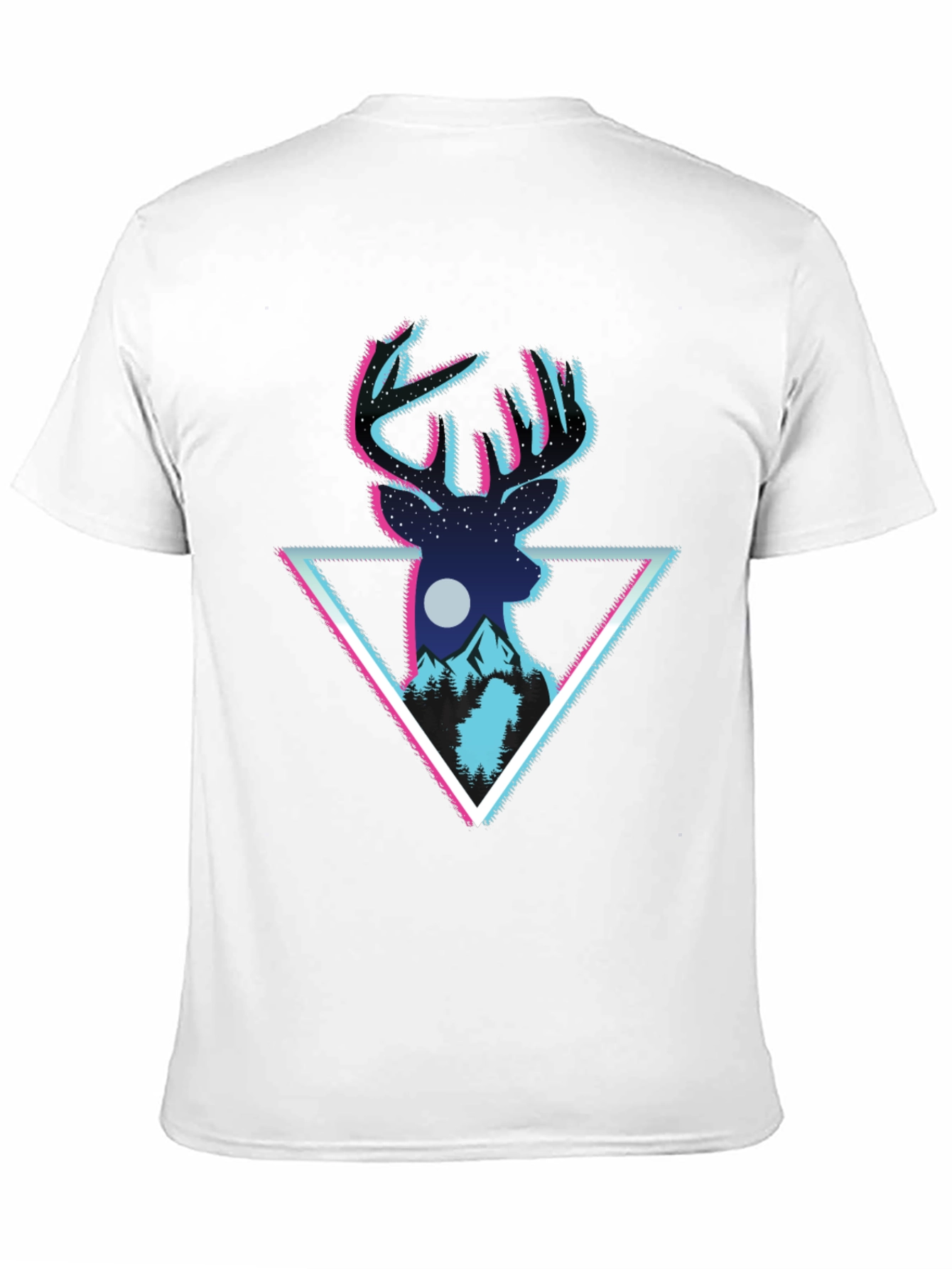 Deer Triangle Graphic T-Shirt - Mens Black Tee