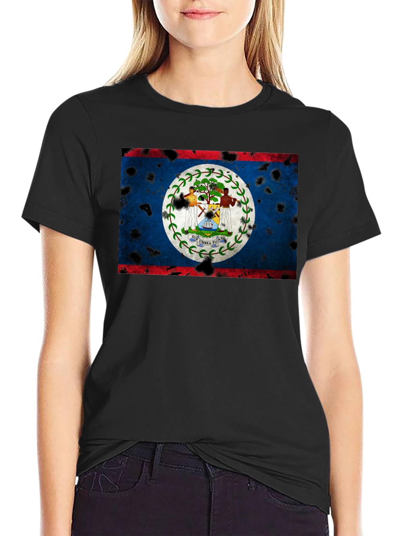 Belize Flag Distressed Graphic T-Shirt