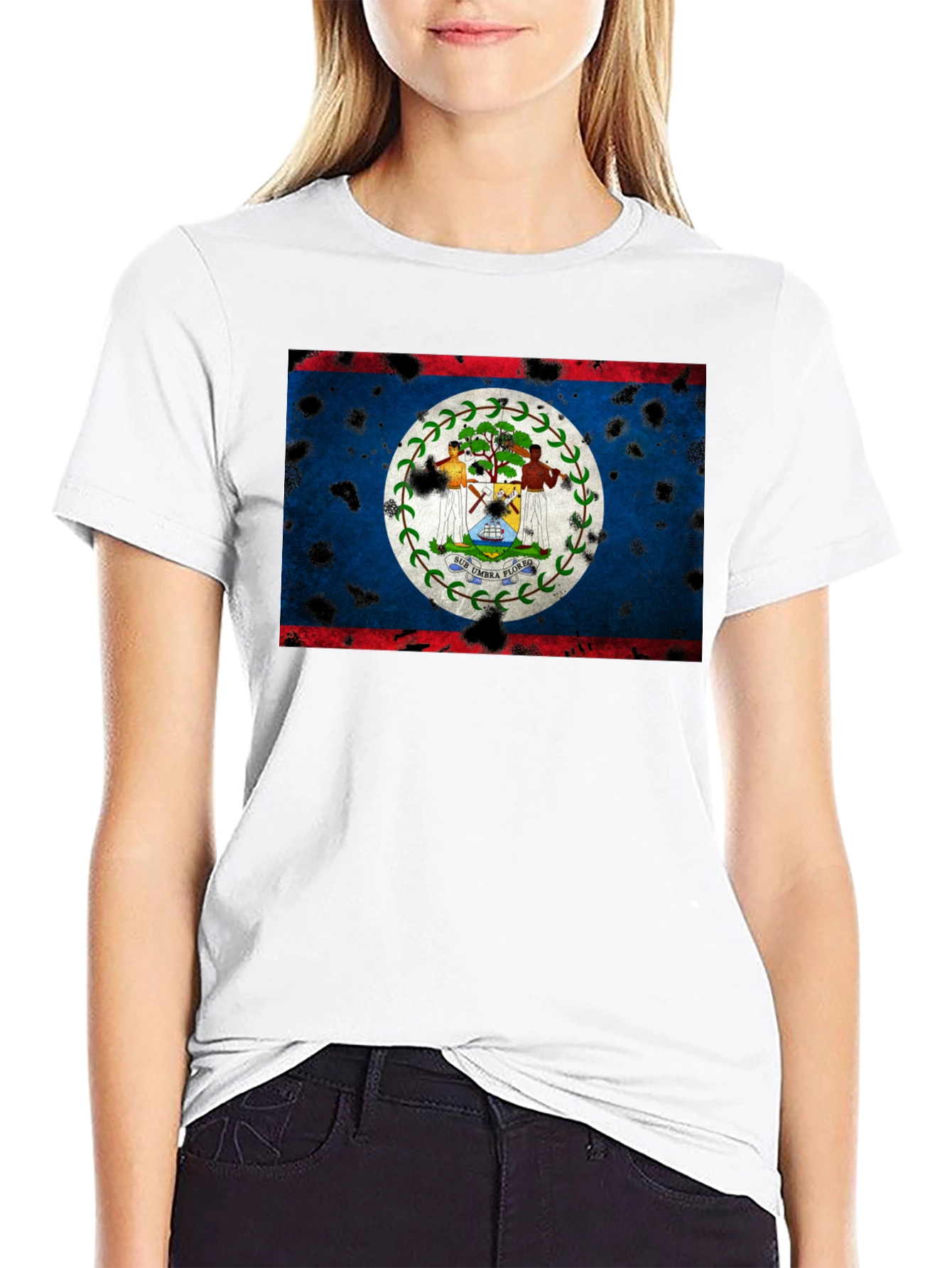Belize Flag Distressed Graphic T-Shirt