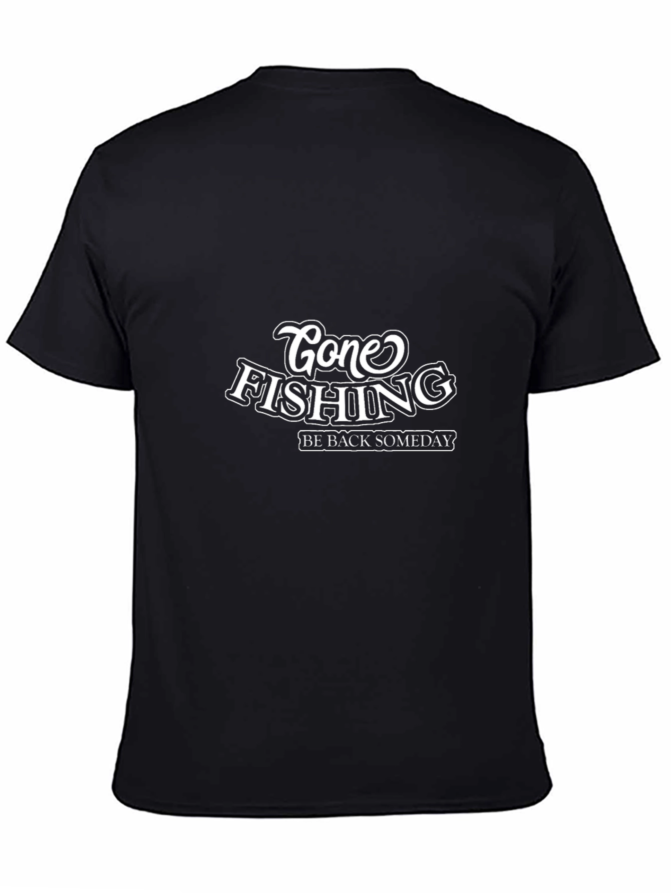 Gone Fishing T-Shirt - Black Graphic Tee
