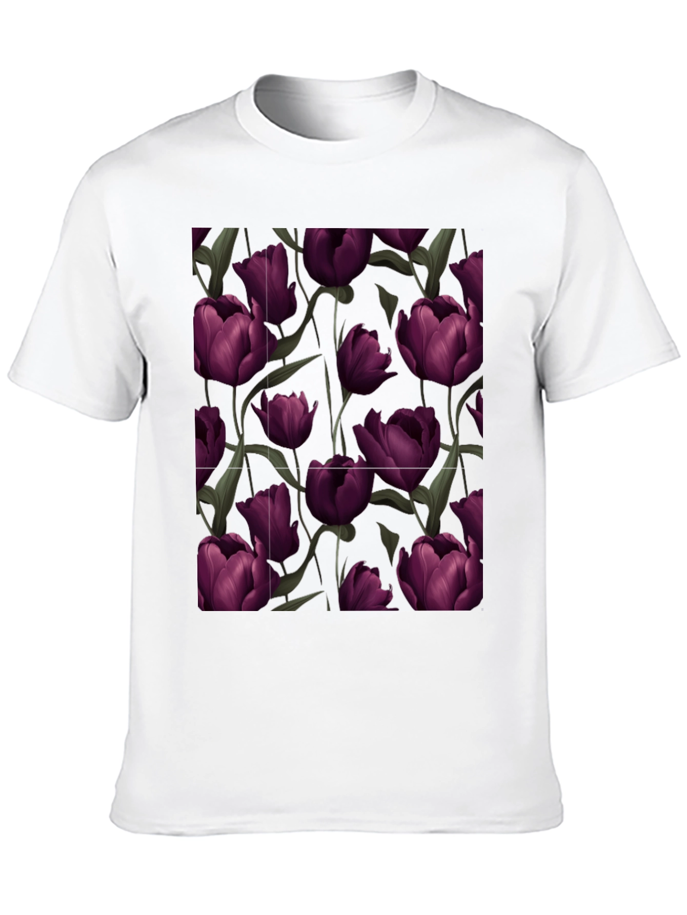 Floral Patterned Black T-Shirt