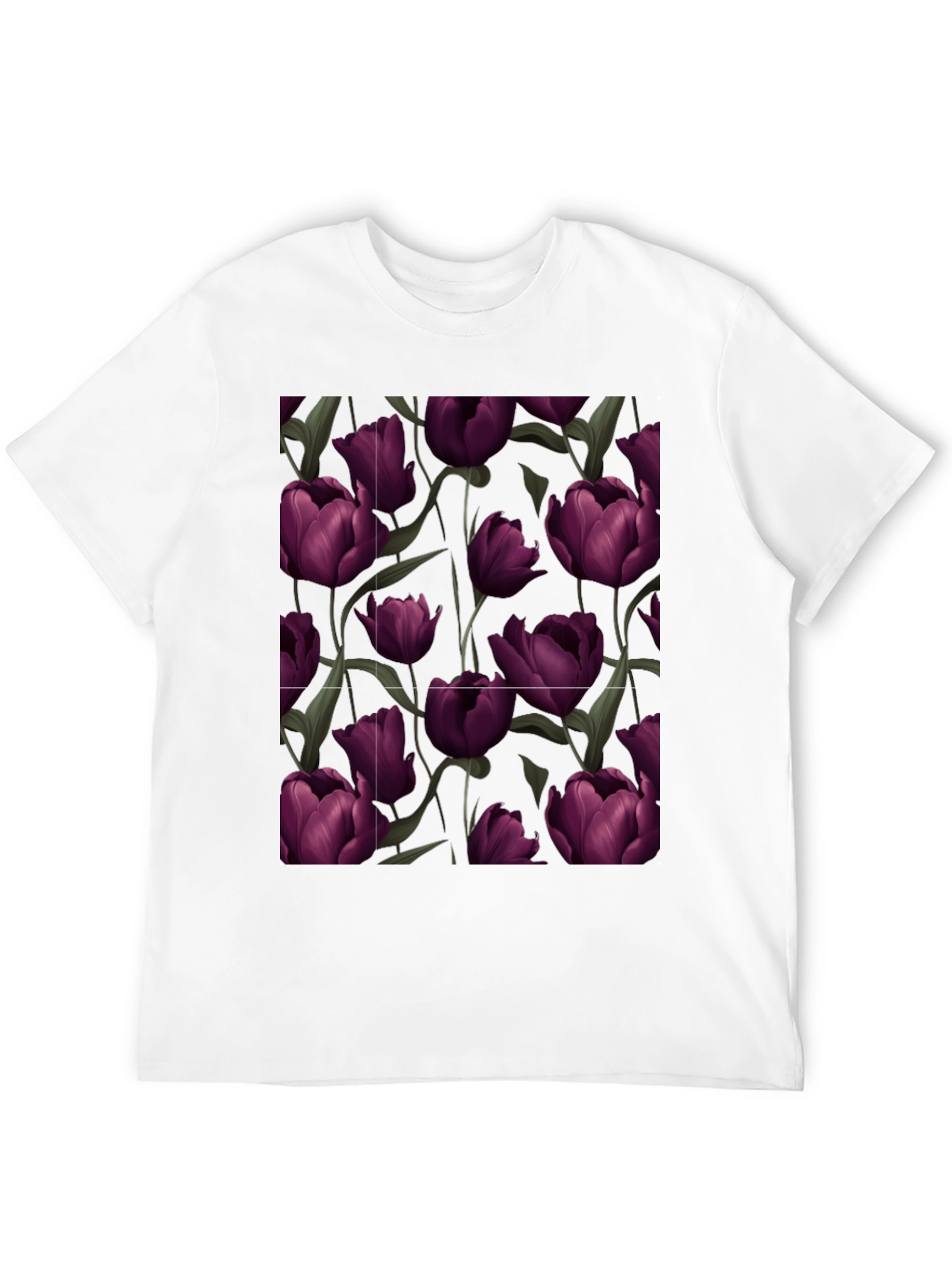Floral Patterned Black T-Shirt