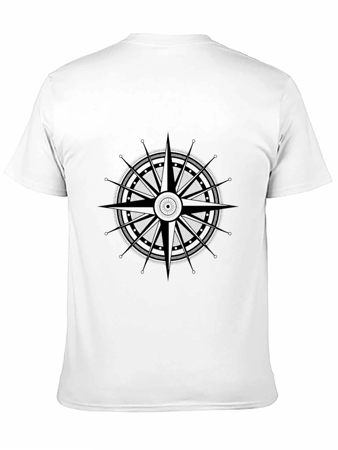 Nautical Compass Rose Graphic Black T-Shirt