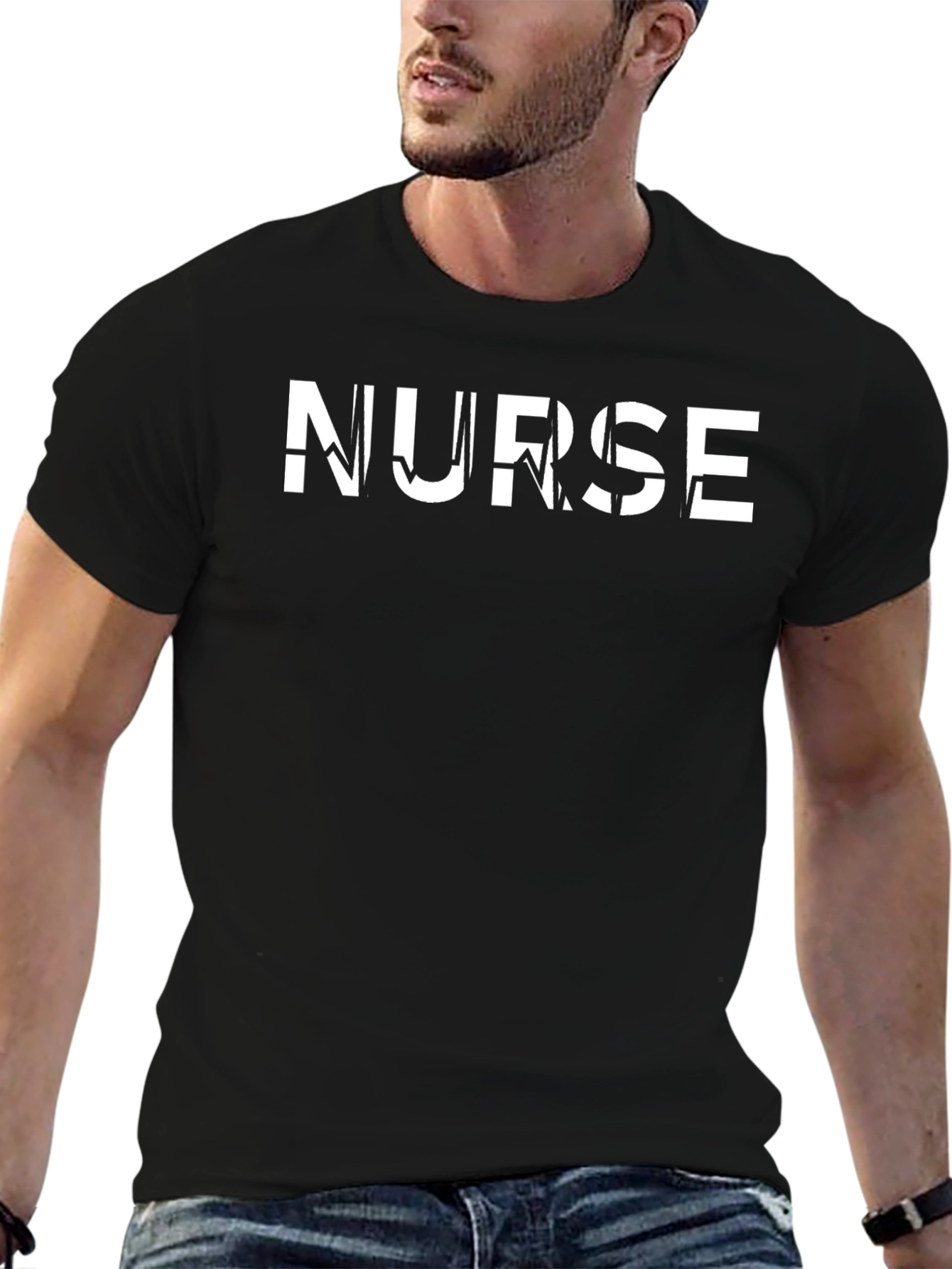 Nurse Heartbeat Graphic Tee - Black