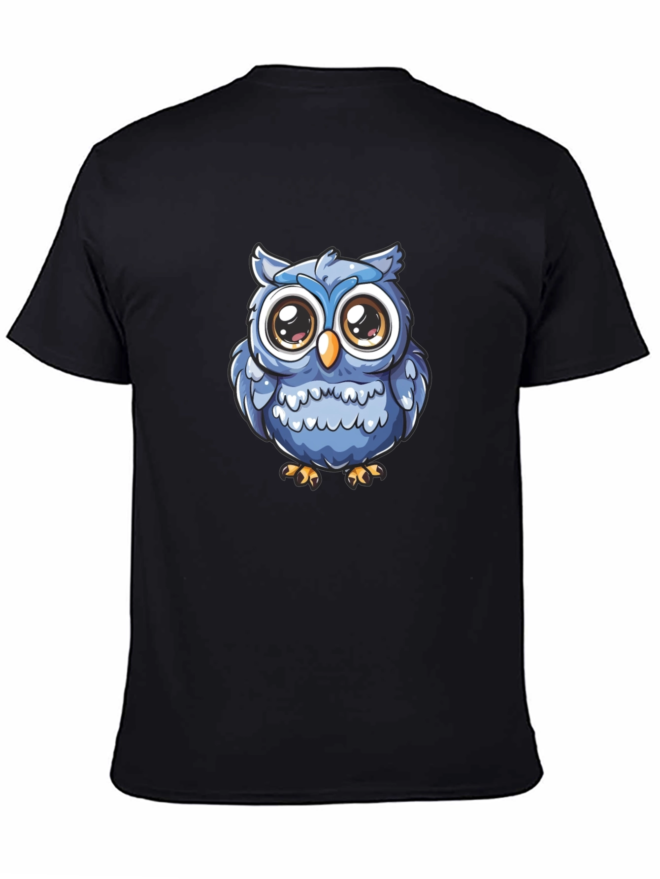 Cute Owl Graphic T-Shirt - Black